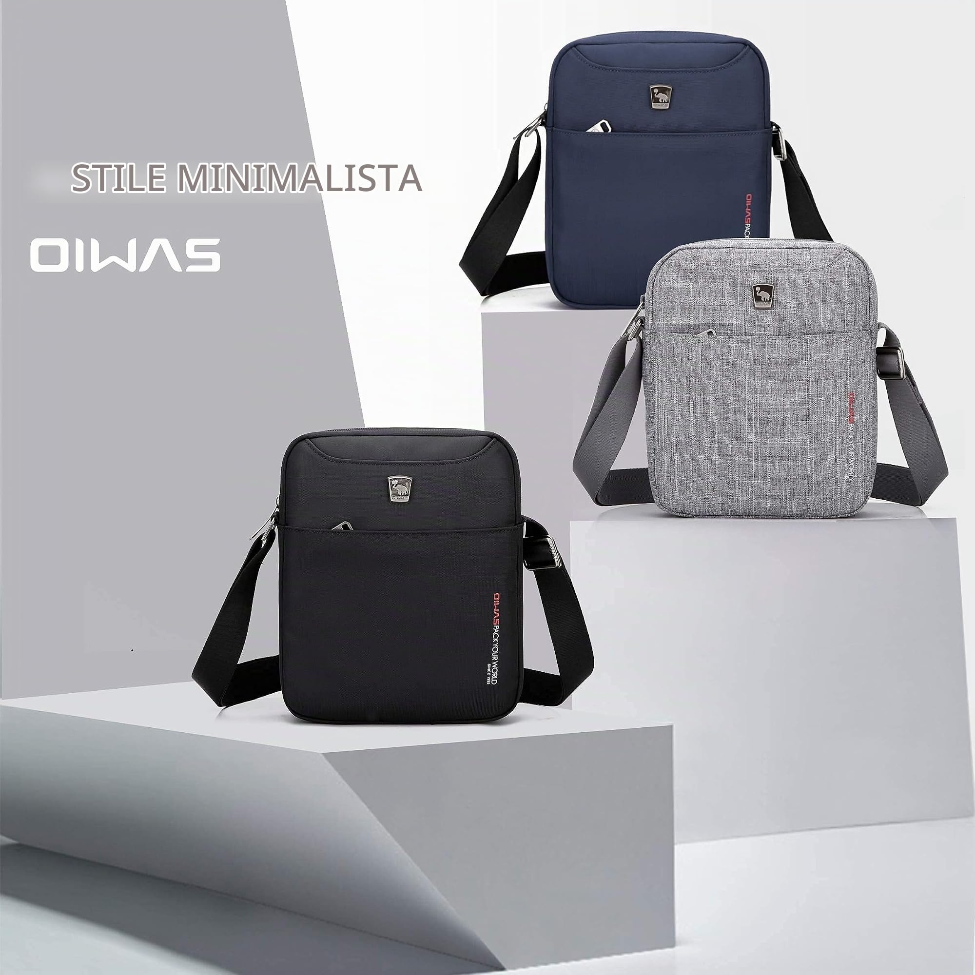 OIWAS Sling Bags borsello blu scuro con tracolla regolabile