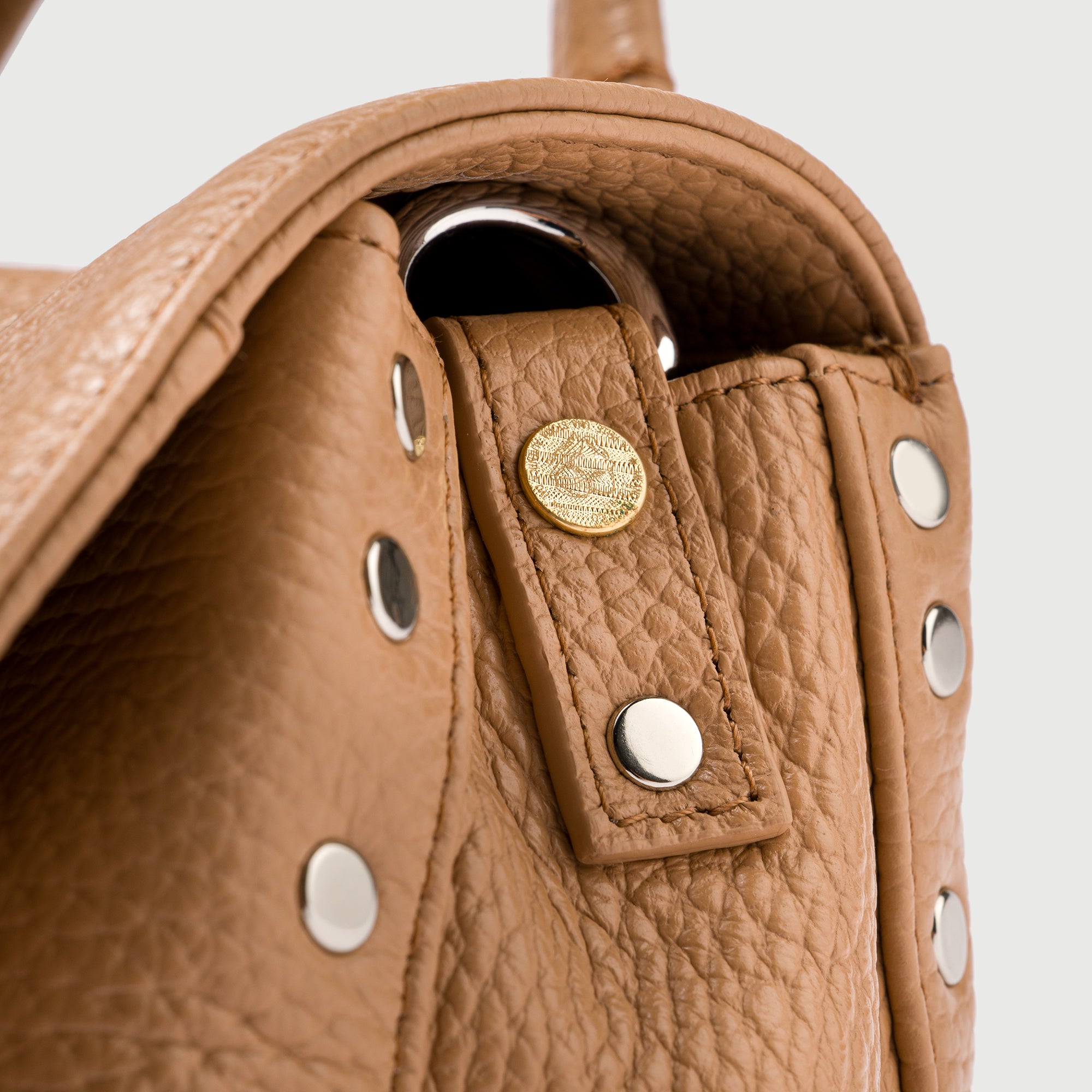 Zanellato Postina® S Baby borsa marrone pelle martellata