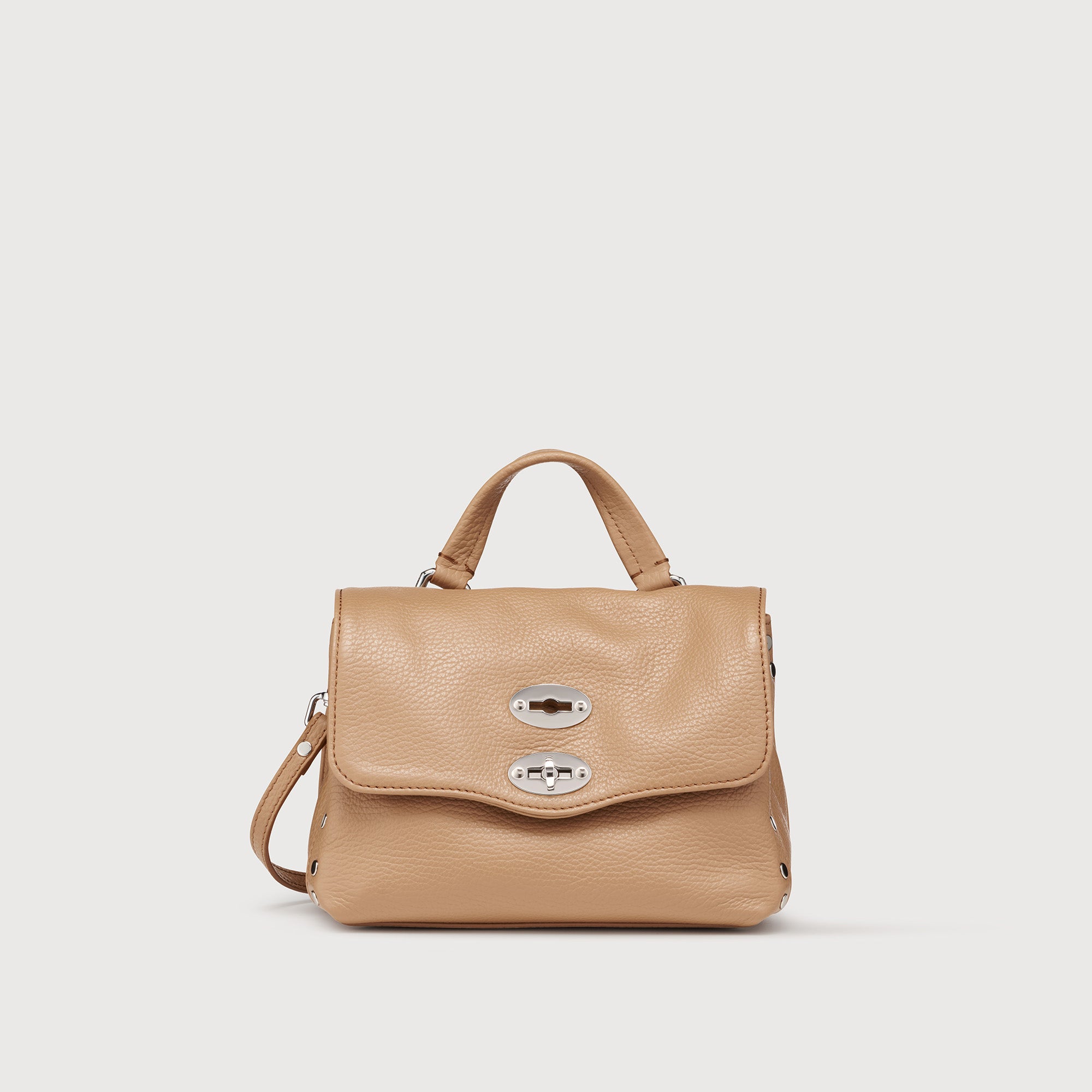 Zanellato Postina® BABY borsa a tracolla marrone Cantucci in pelle martellata