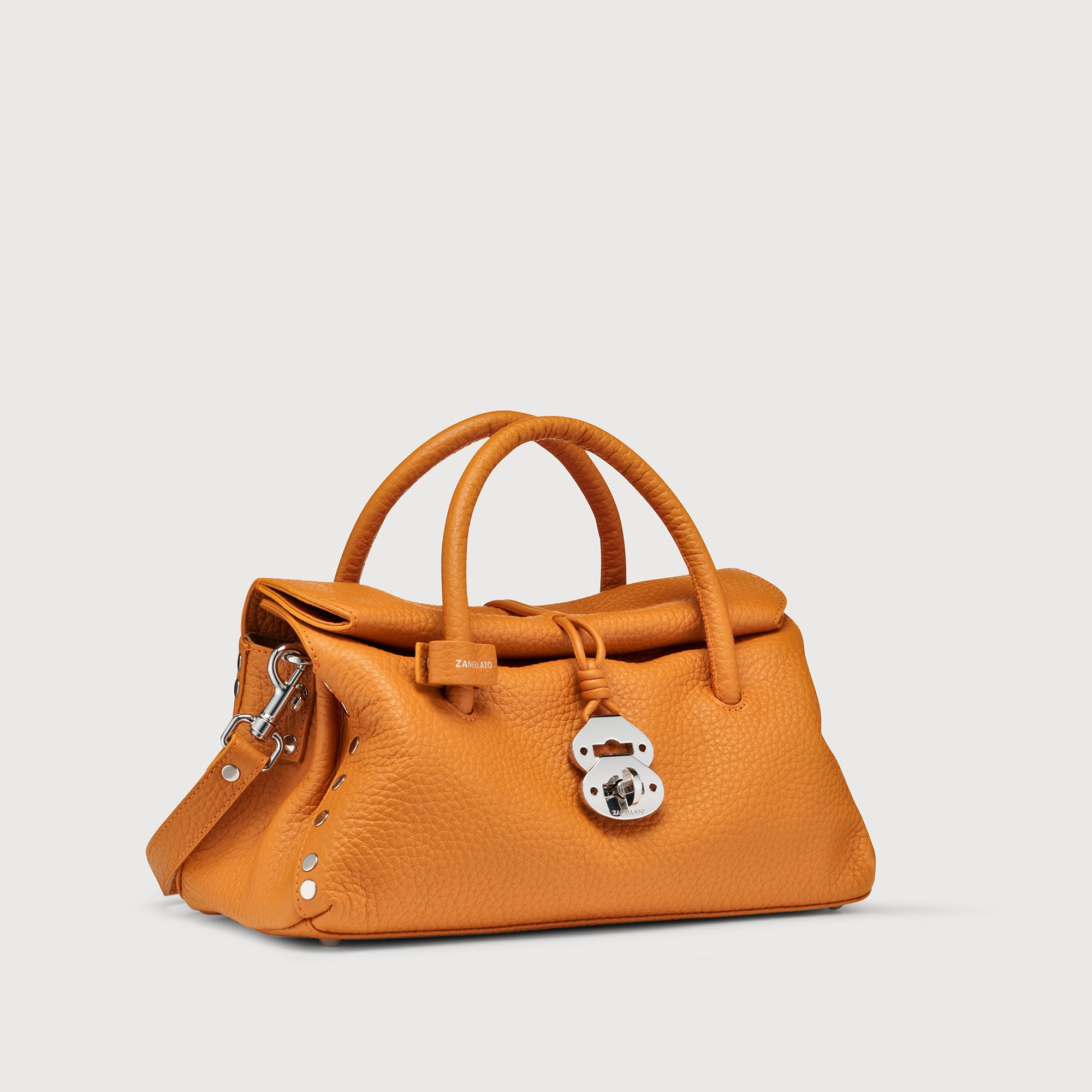Zanellato Dotta® S borsa arancione in pelle martellata