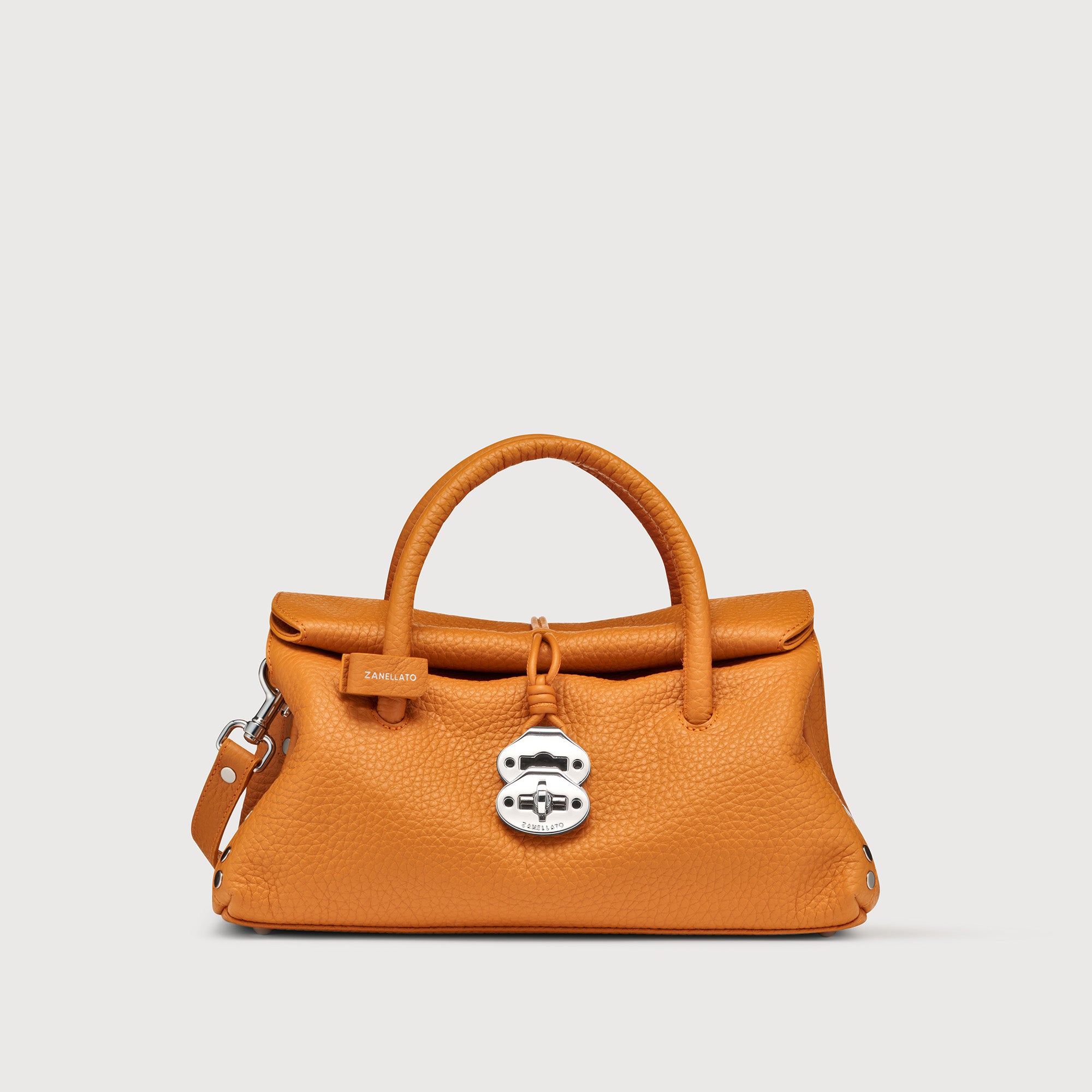 Zanellato Dotta® S borsa arancione in pelle martellata