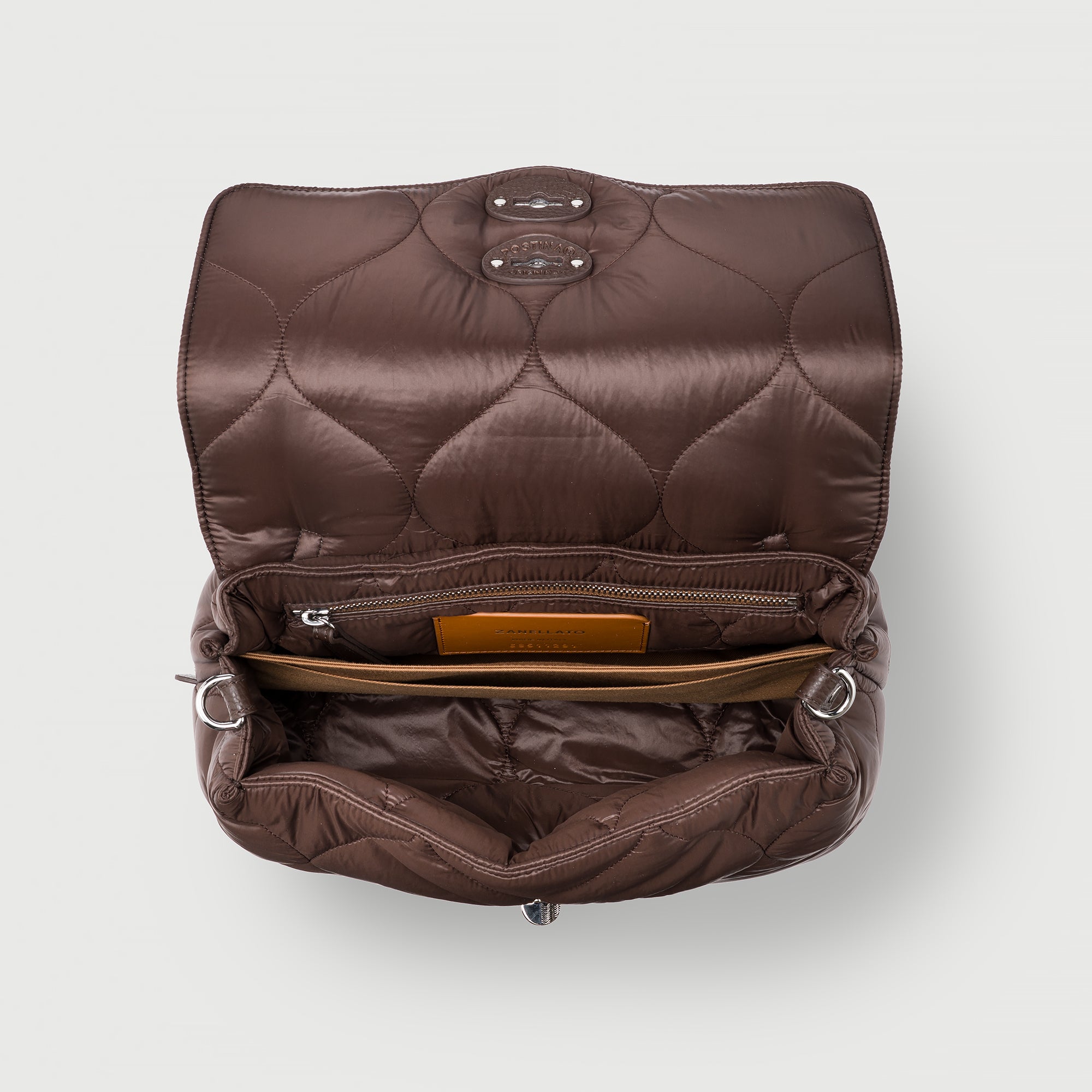 Zanellato Postina® S borsa marrone in tessuto imbottito