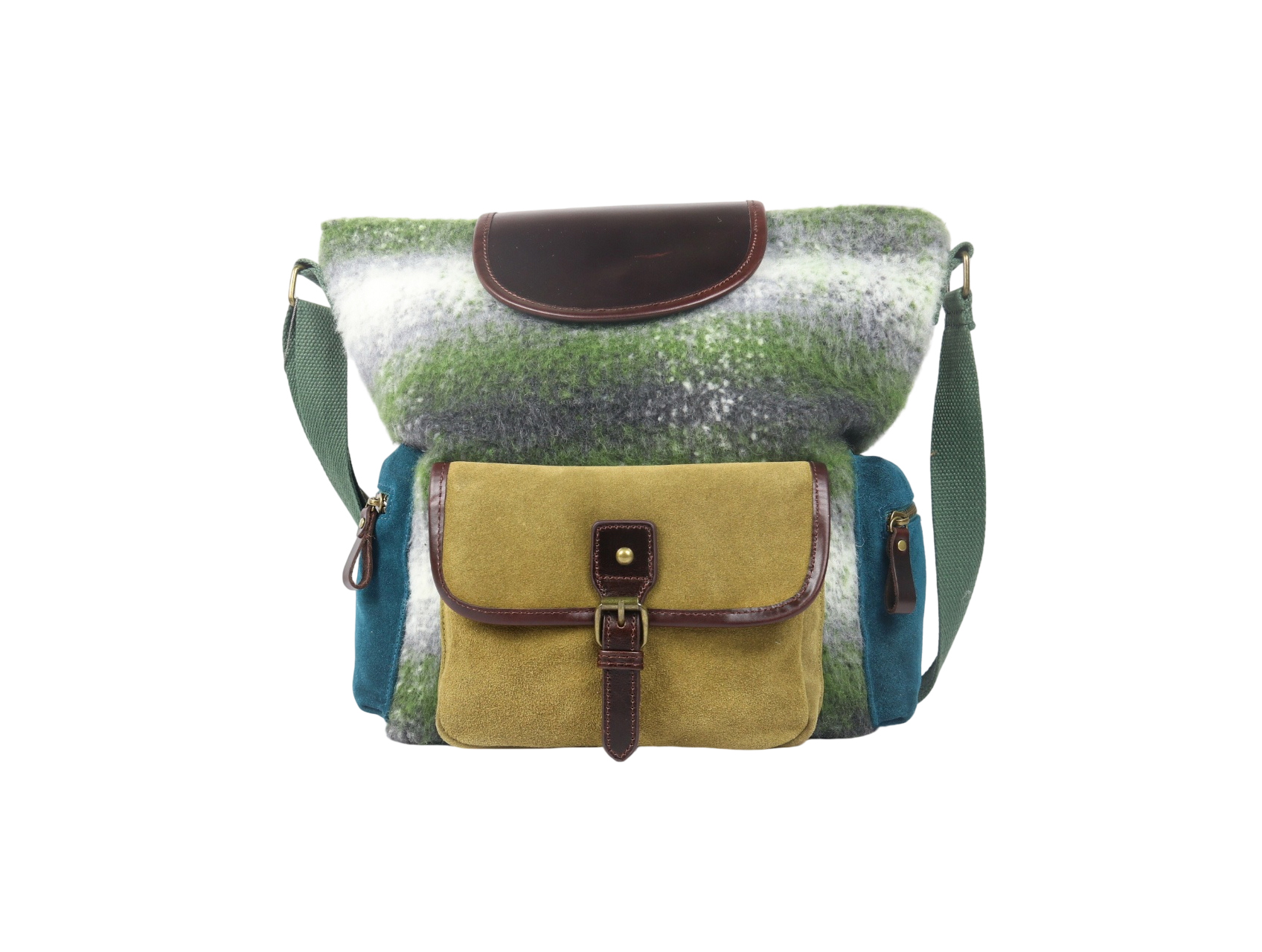 Crazy Lou Sac en cuir Sac en feutrine et cuir 7414 borsa in feltro e pelle