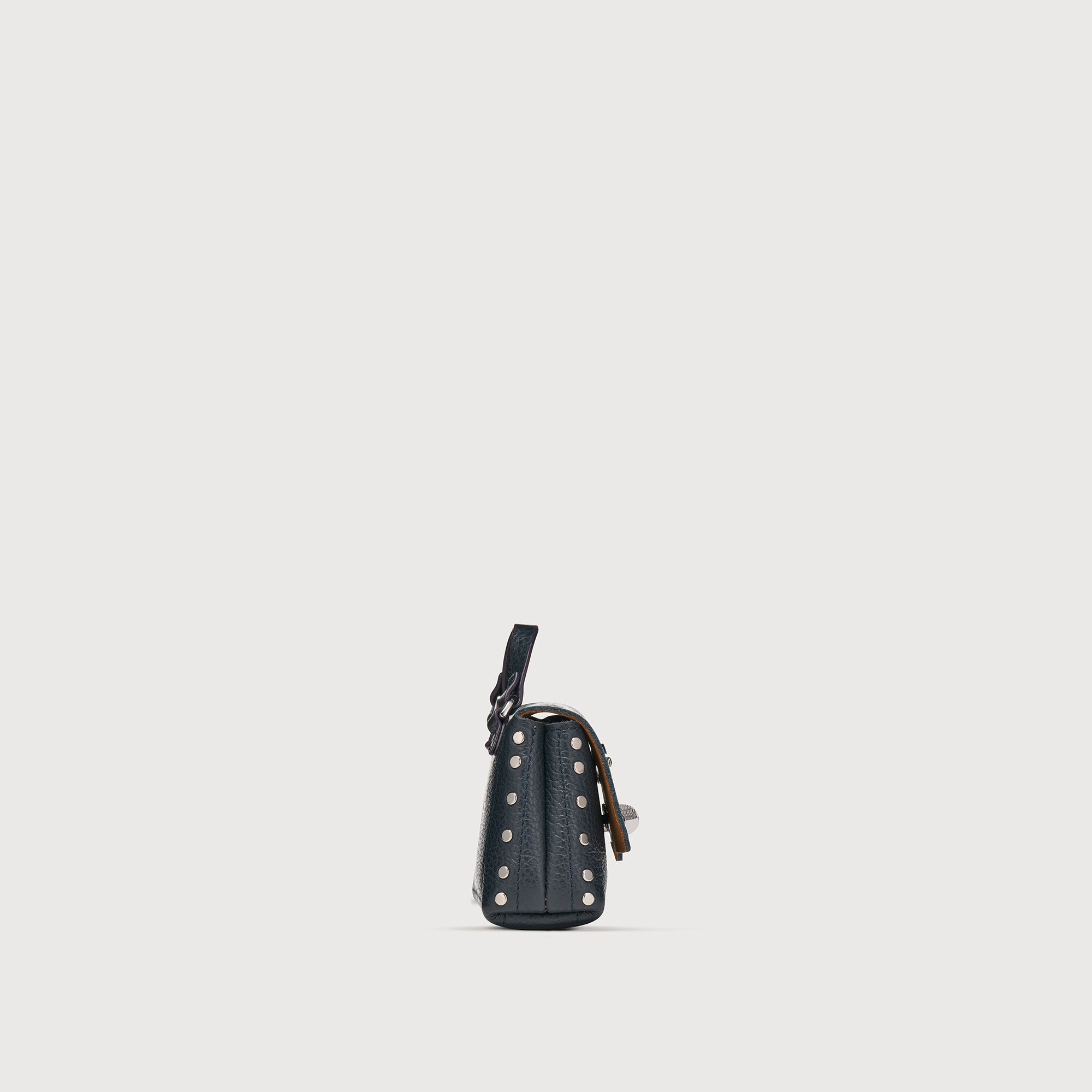Zanellato Postina® Wallet portafoglio Mini blu navy in pelle martellata