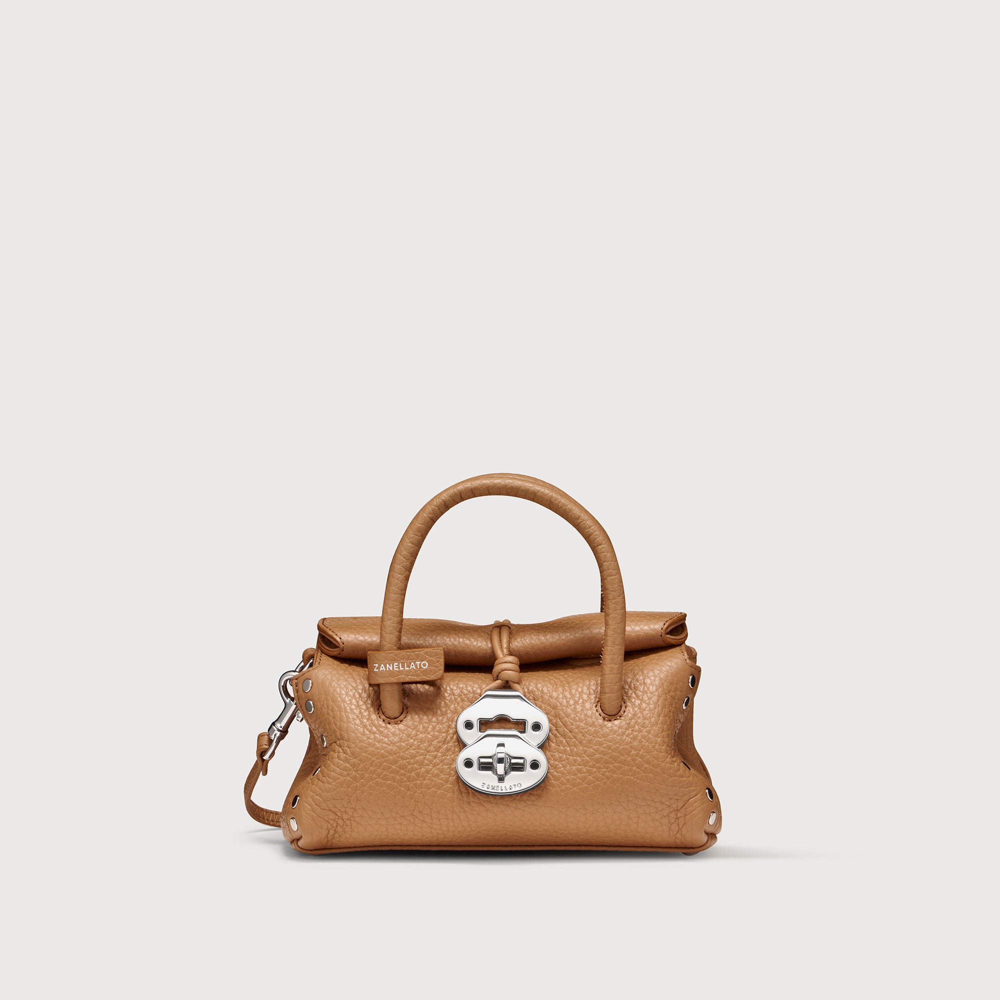 Zanellato Dotta® Baby borsa marrone Amaretto in pelle martellata