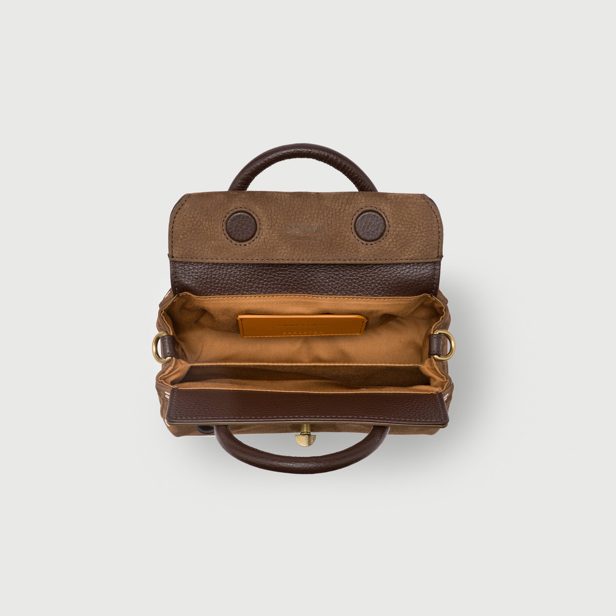 Zanellato Dotta® Baby borsa marrone in nabuk effetto gommato