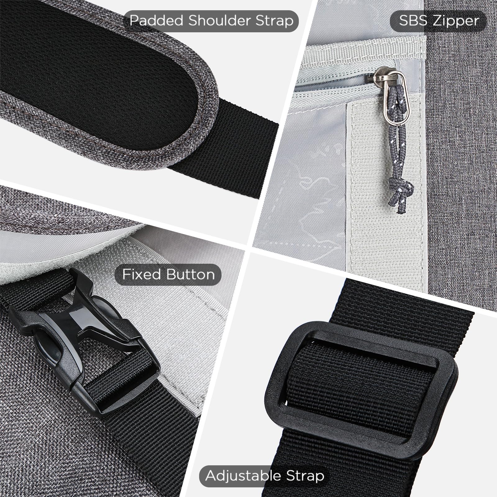 OIWAS Messenger Bags borsa laptop grigia 15,6 pollici impermeabile