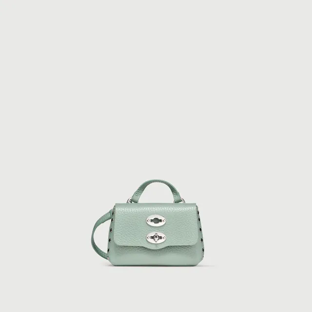 Zanellato Postina® Wallet portafoglio mini verde Peppermint in pelle martellata