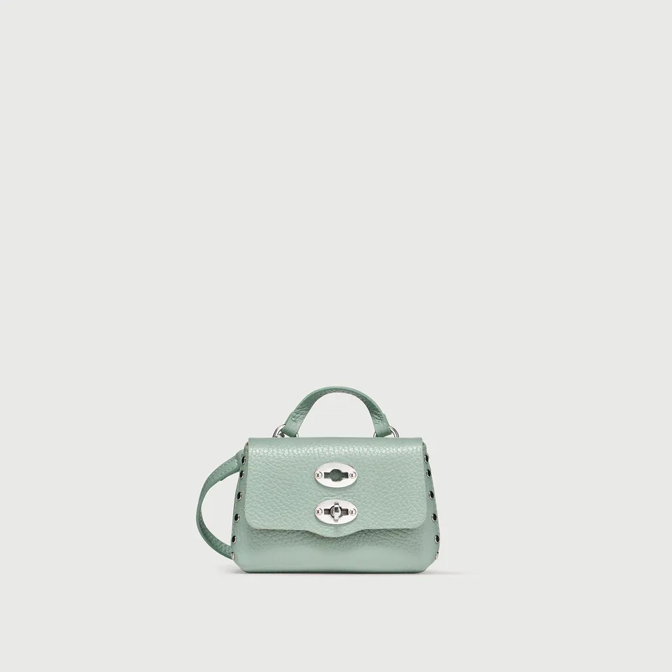 Zanellato Postina® Wallet portafoglio mini verde Peppermint in pelle martellata