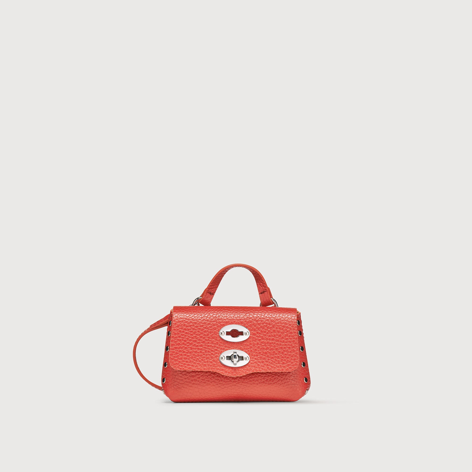 Zanellato Postina® Wallet Mini portafoglio rosso in pelle martellata