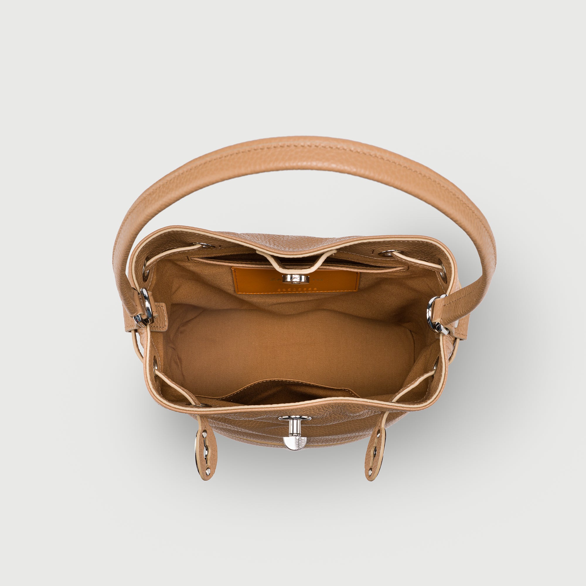 Zanellato Mondà® Small borsa S Brown Cantucci in pelle martellata