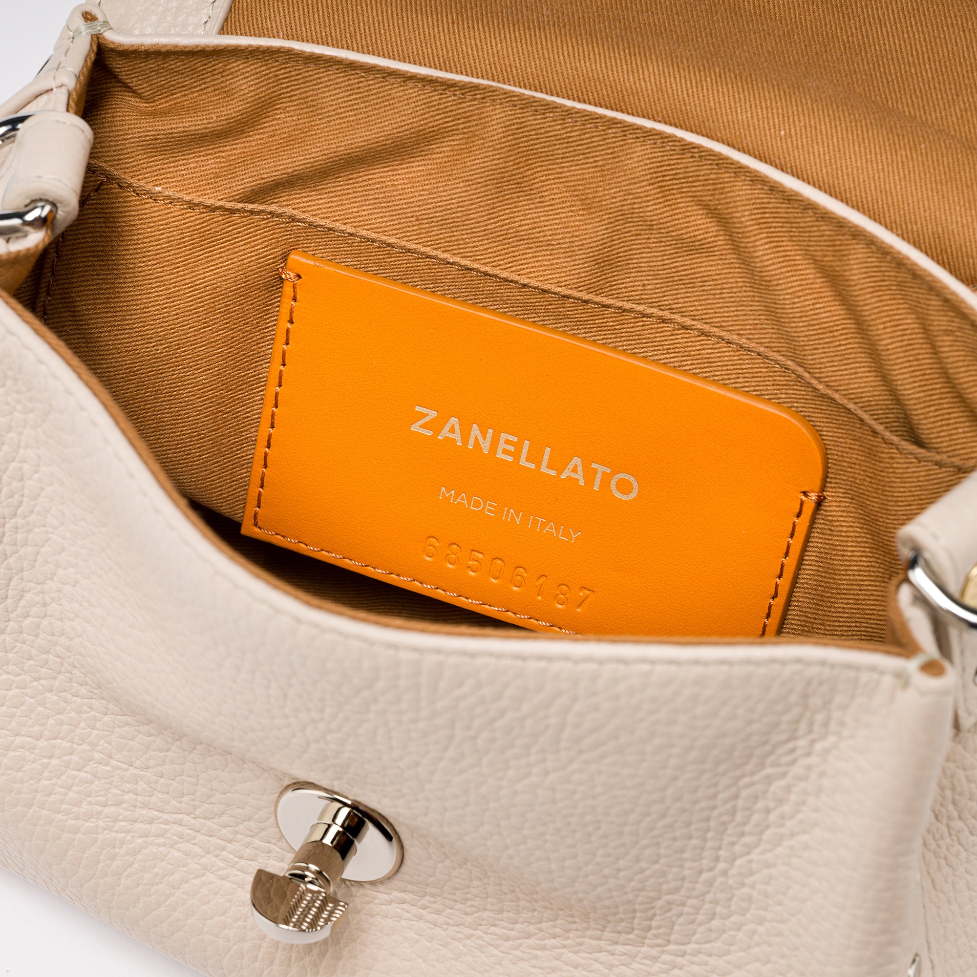 Zanellato Postina® Baby borsa bianca in pelle martellata