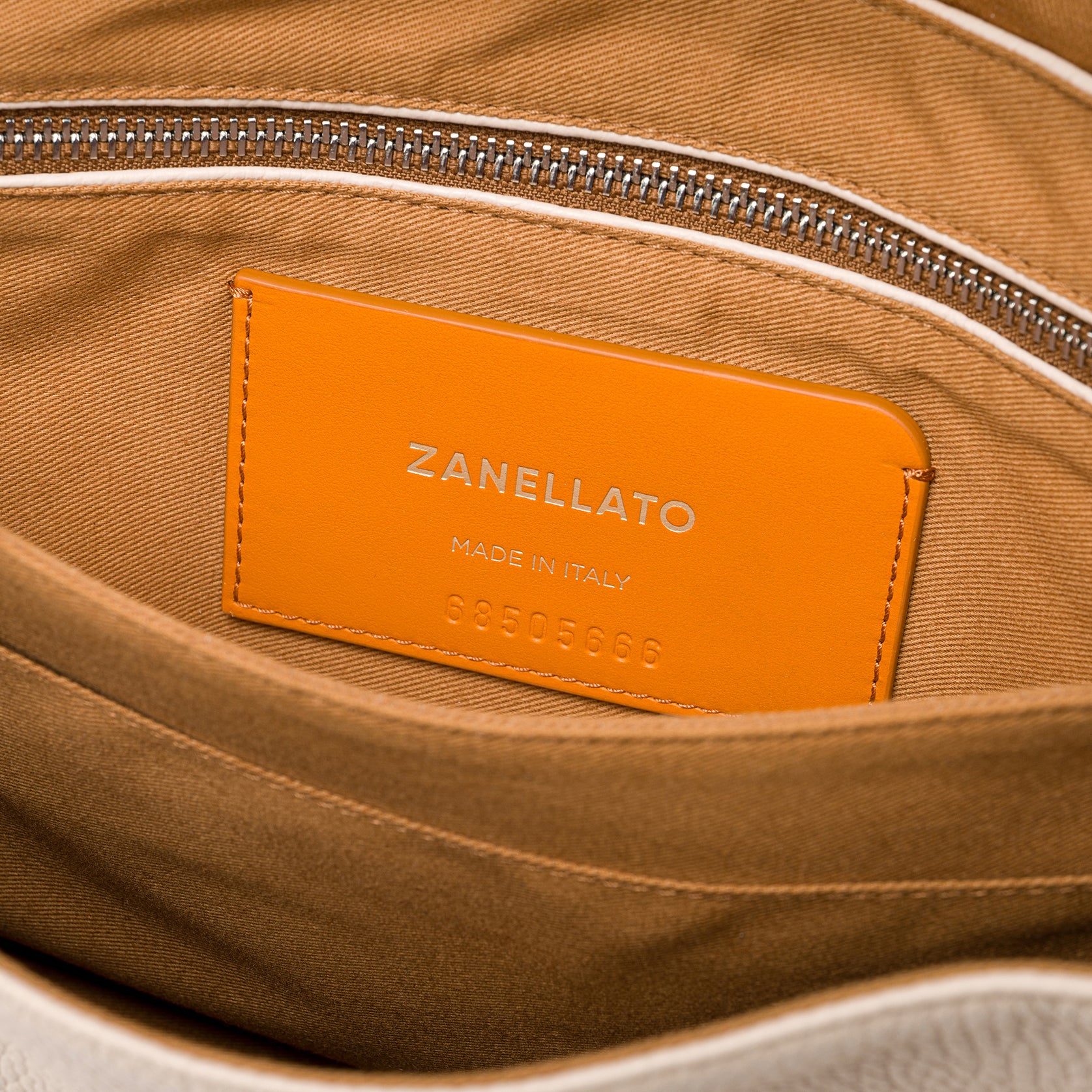 Zanellato Postina® S borsa bianca Carnaroli pelle martellata