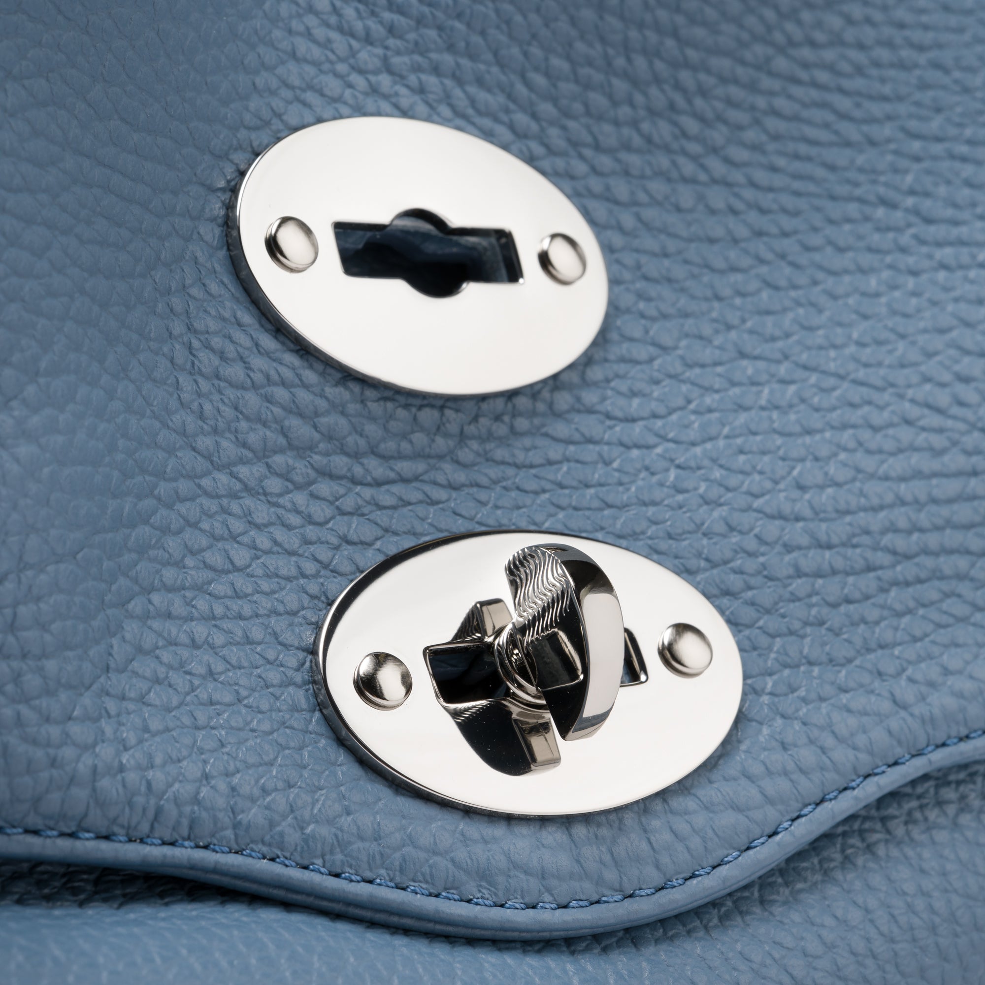 Zanellato Postina® M borsa blu Sambuco Notturno in pelle martellata