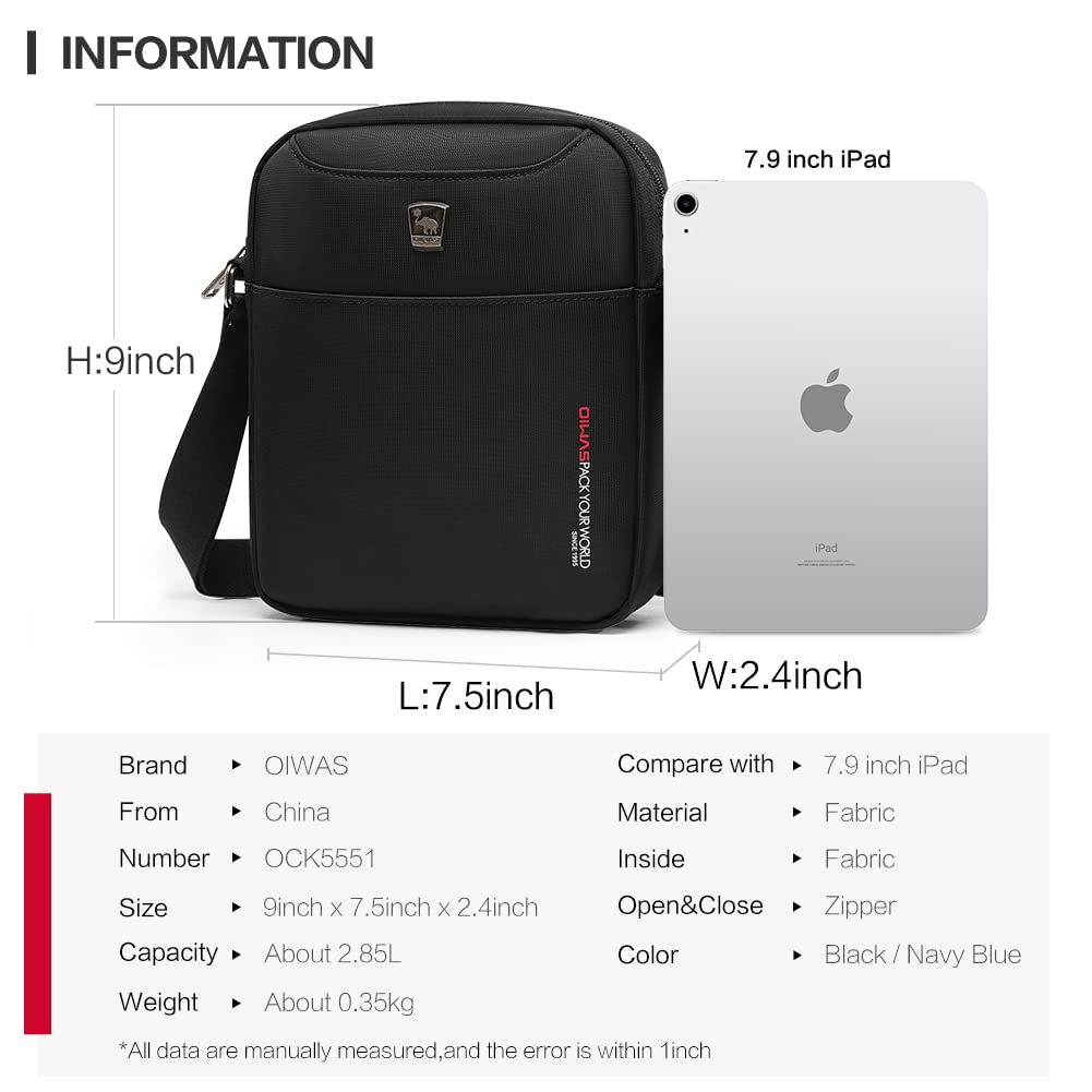OIWAS Crossbody Bags mini borsa a tracolla nera in nylon
