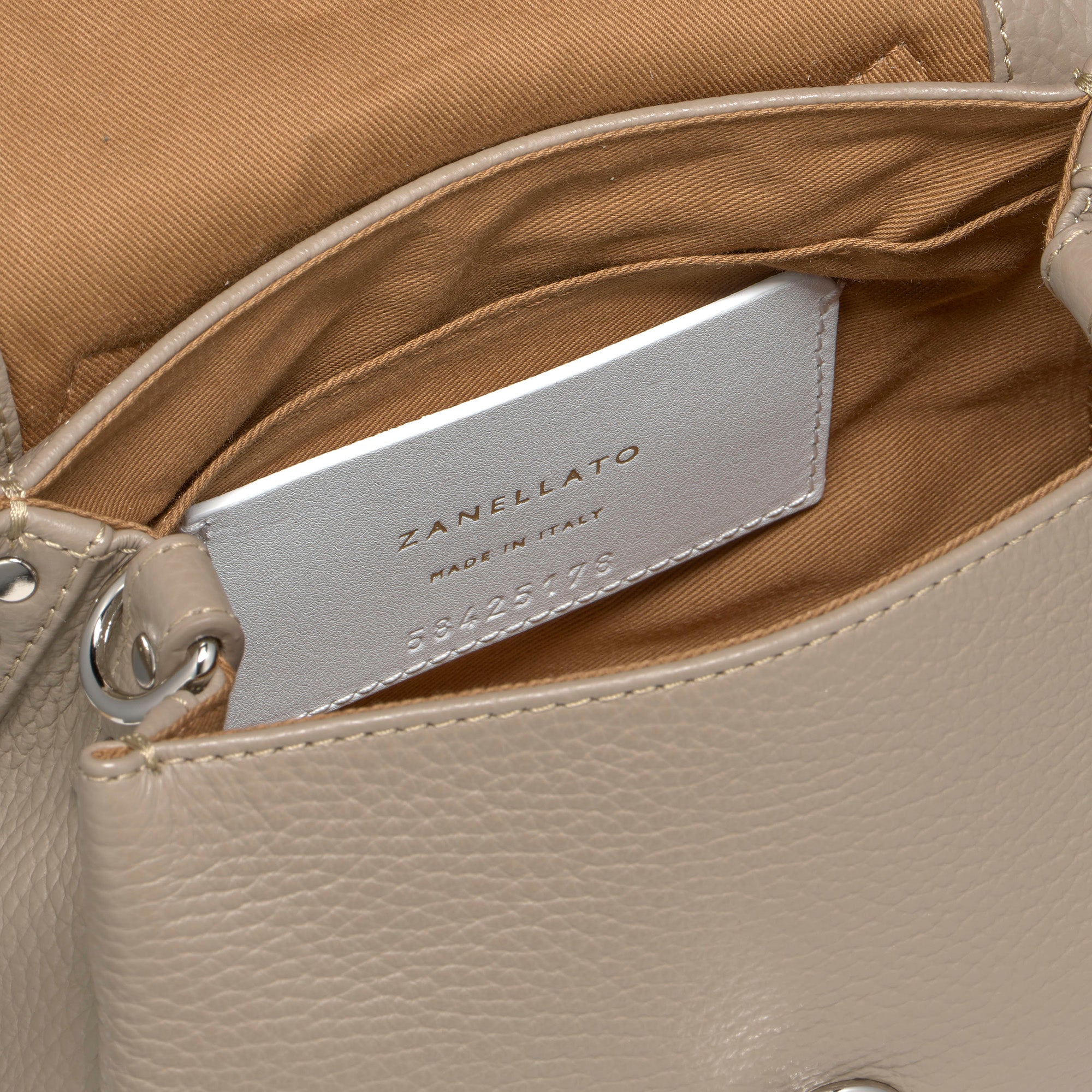 Zanellato Postina® Baby borsa grigia in pelle martellata