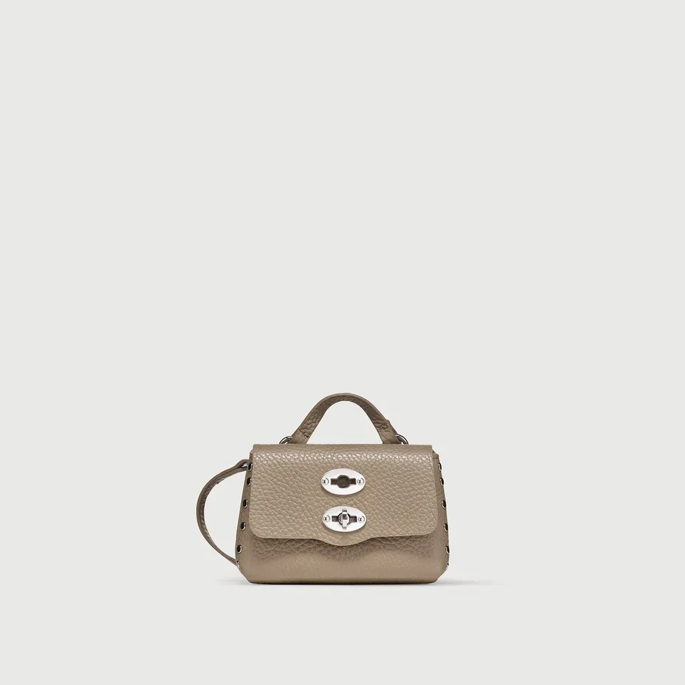 Zanellato Postina® Wallet portafoglio mini grigio pelle martellata