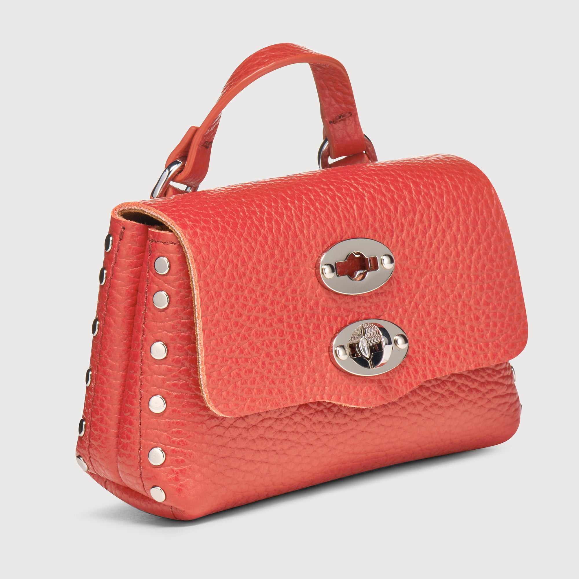 Zanellato Postina® Wallet Mini portafoglio rosso in pelle martellata