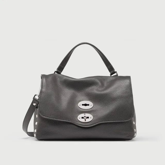 Zanellato Postina® S borsa grigio vulcano in pelle martellata