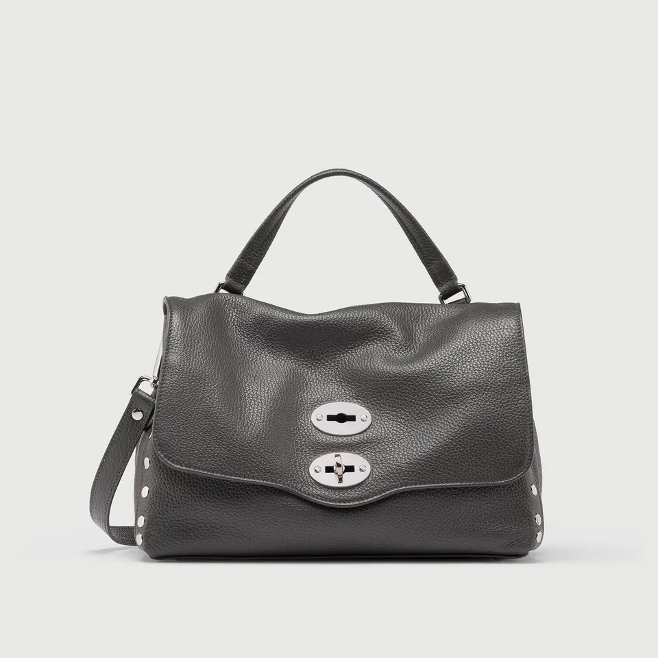 Zanellato Postina® S borsa grigio vulcano in pelle martellata