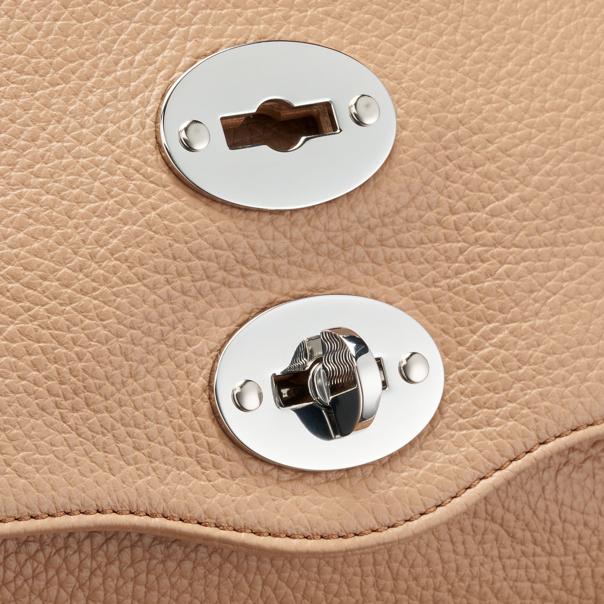 Zanellato Postina® M borsa marrone Cantucci in pelle martellata