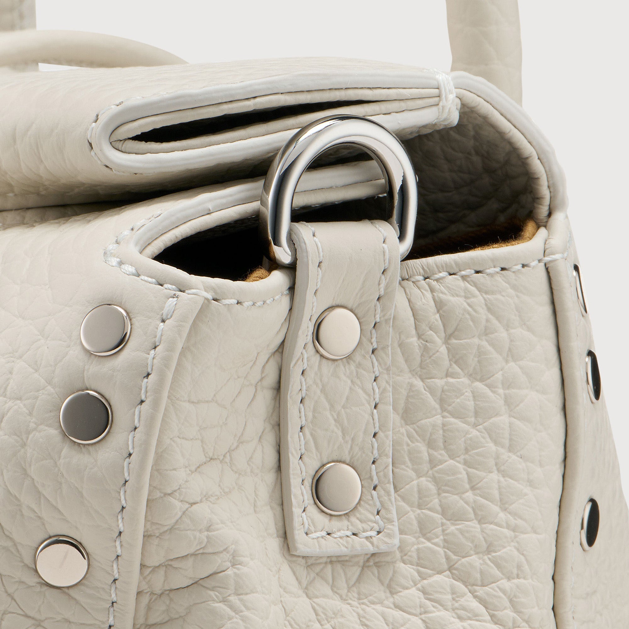 Zanellato Dotta® Baby in White D'Alba borsa in pelle martellata