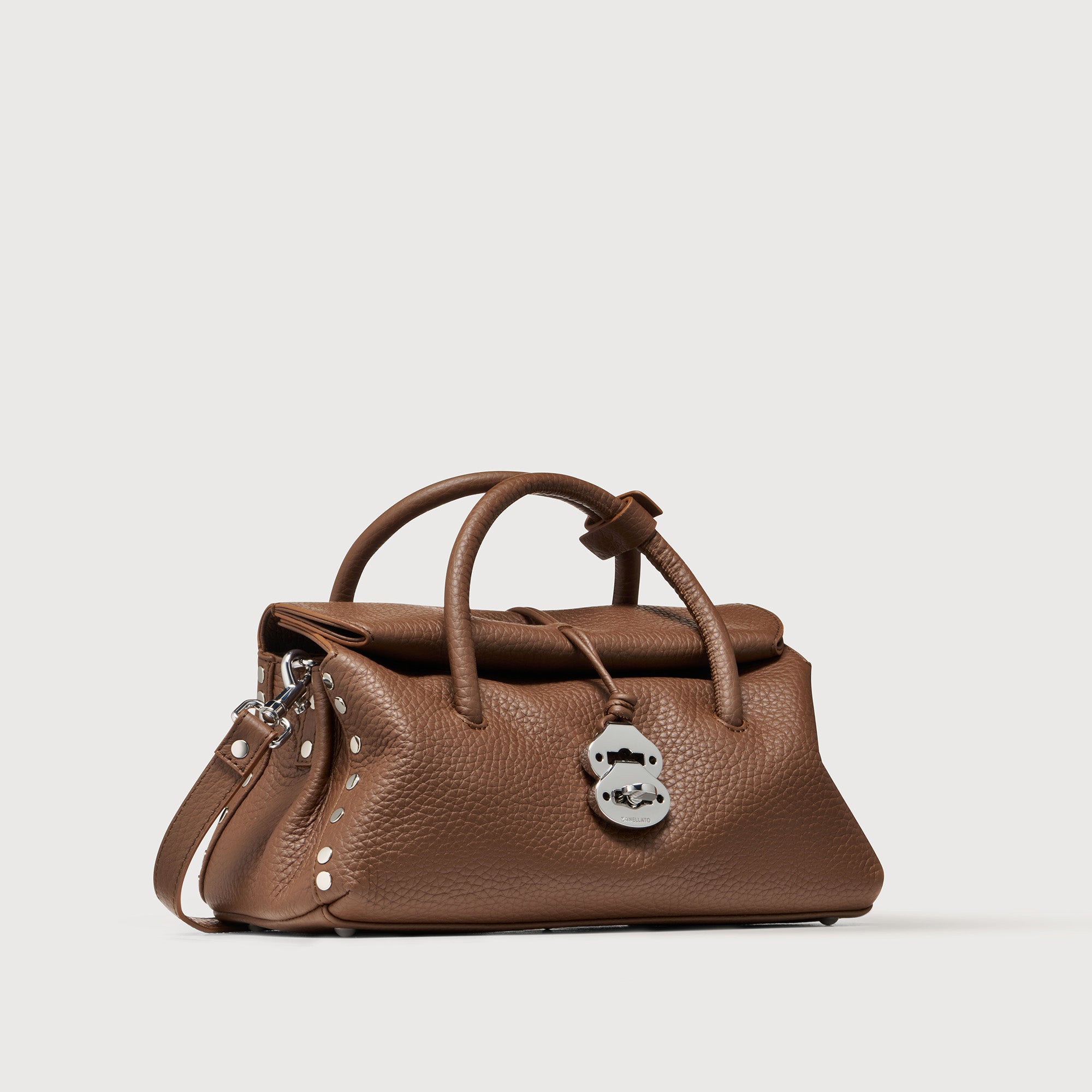 Zanellato Dotta® S borsa marrone in pelle martellata