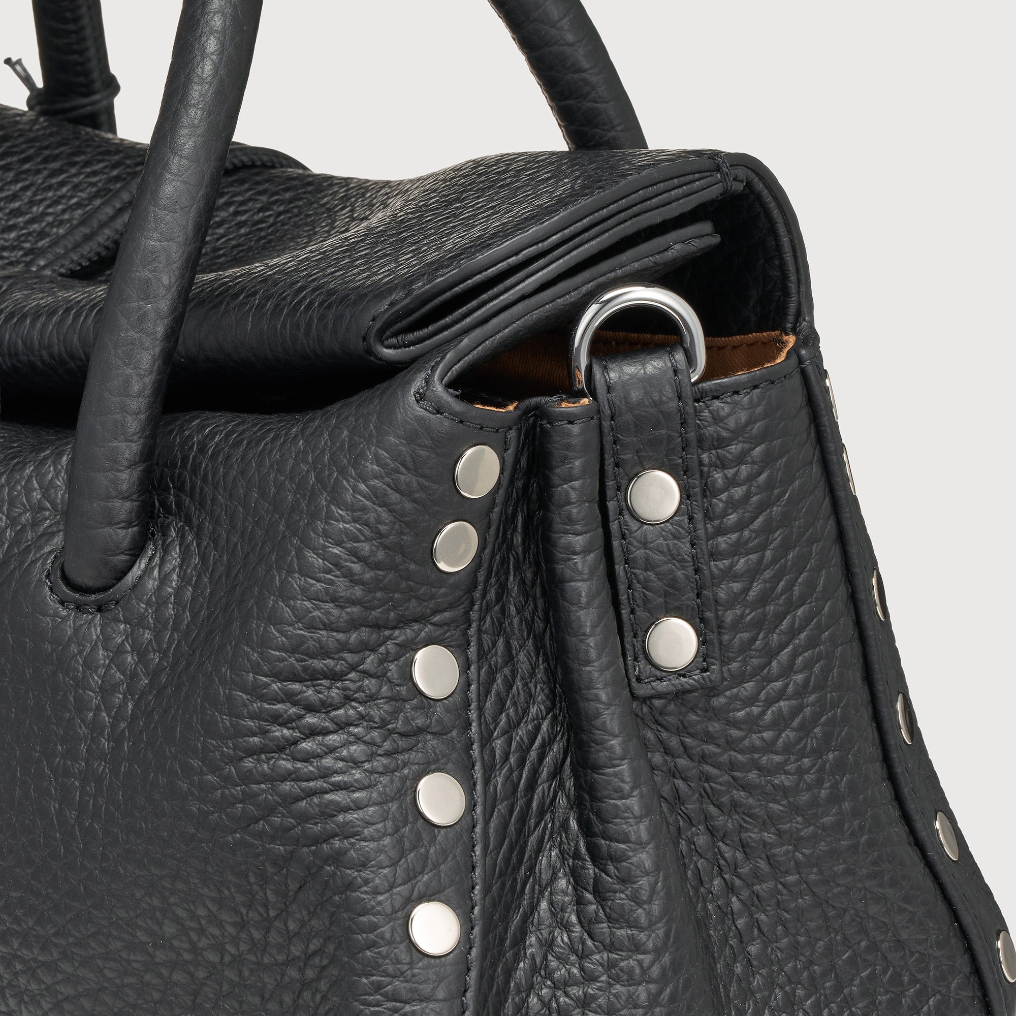 Zanellato Dotta® S borsa Black Nero in pelle martellata
