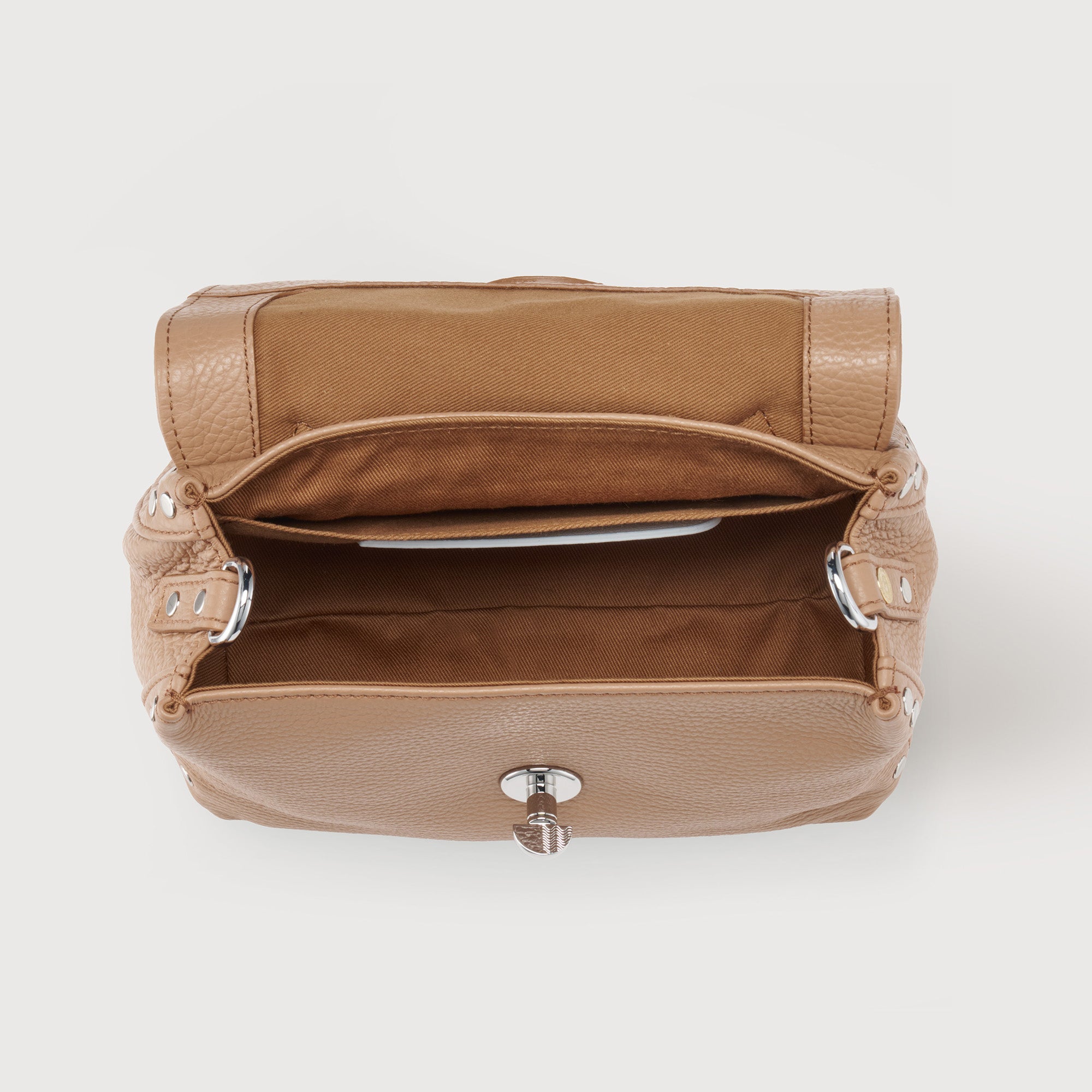 Zanellato Postina® BABY borsa a tracolla marrone Cantucci in pelle martellata