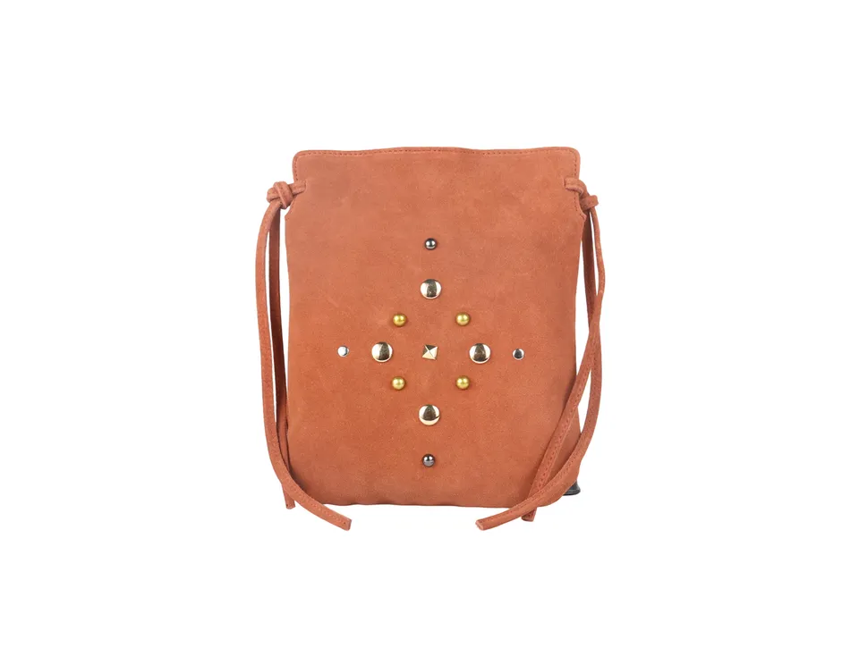 Crazy Lou Sac en cuir Sac en daim clouté 7402 borsa in camoscio