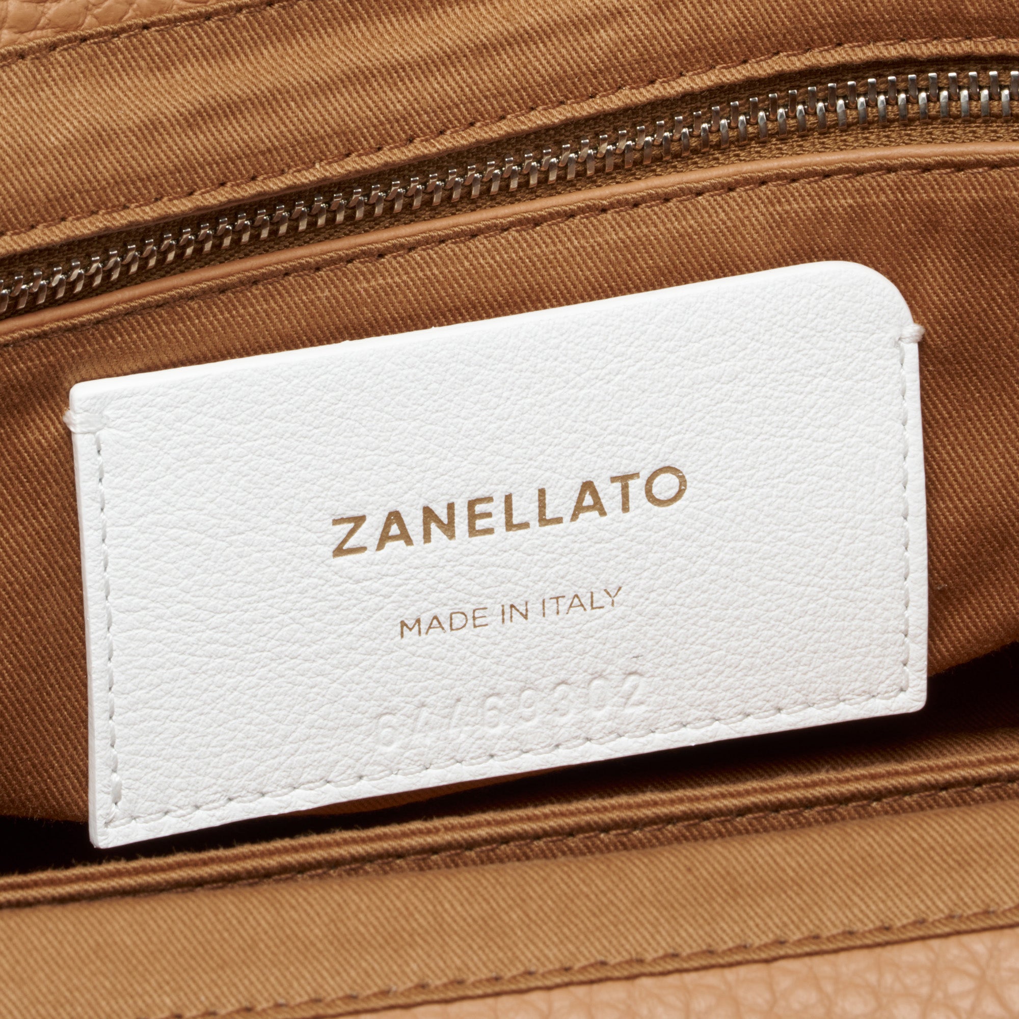 Zanellato Dotta® S borsa Brown Amaretto in pelle martellata