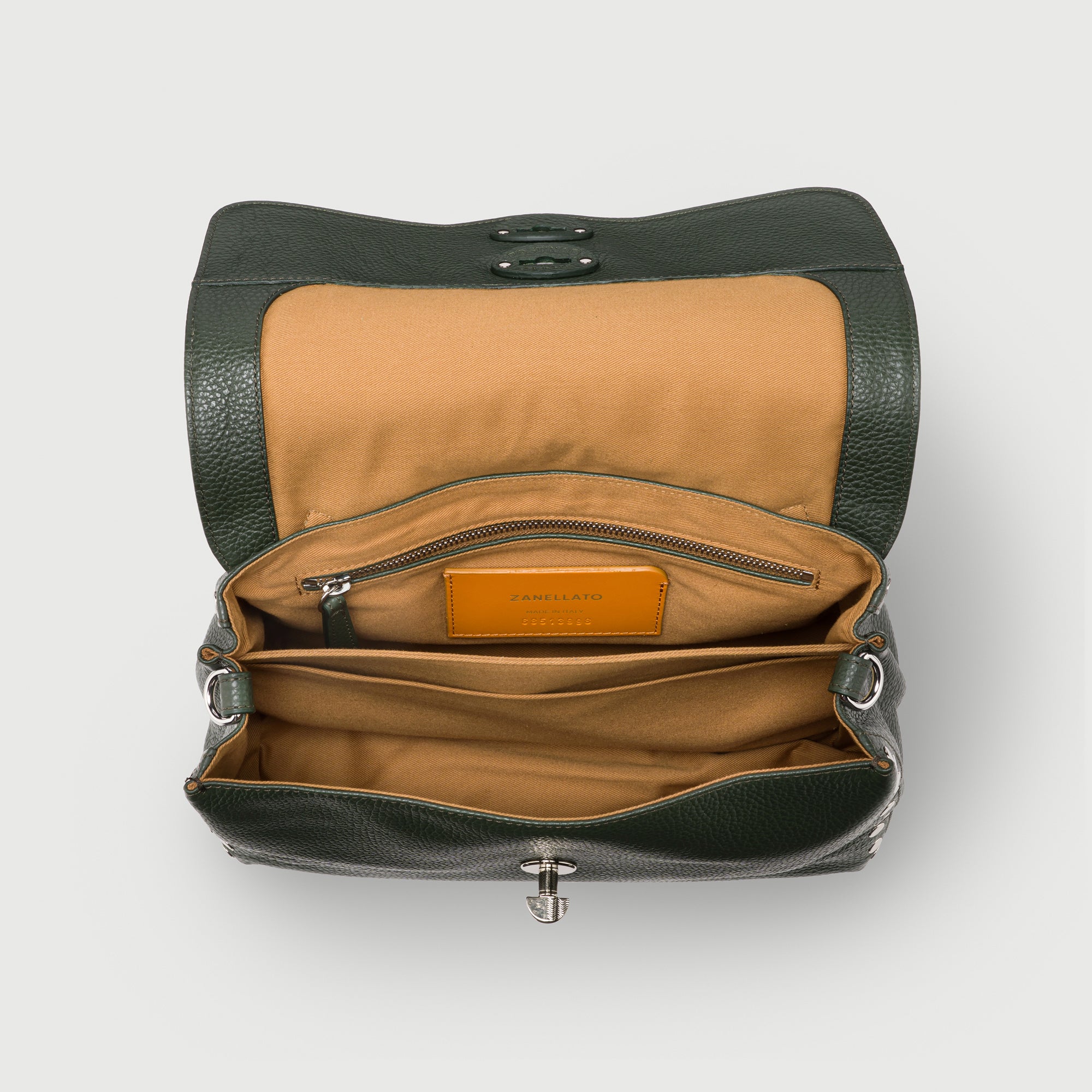 Zanellato Postina® S borsa Green Giardino di Boboli in pelle martellata
