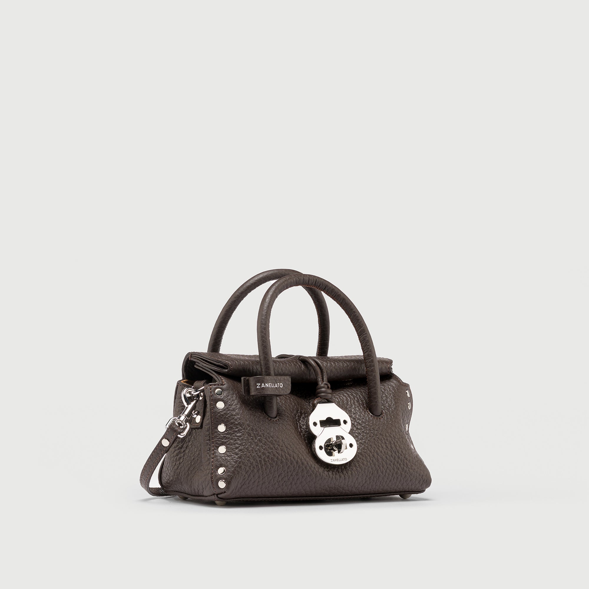 Zanellato Dotta® Baby borsa marrone in pelle martellata