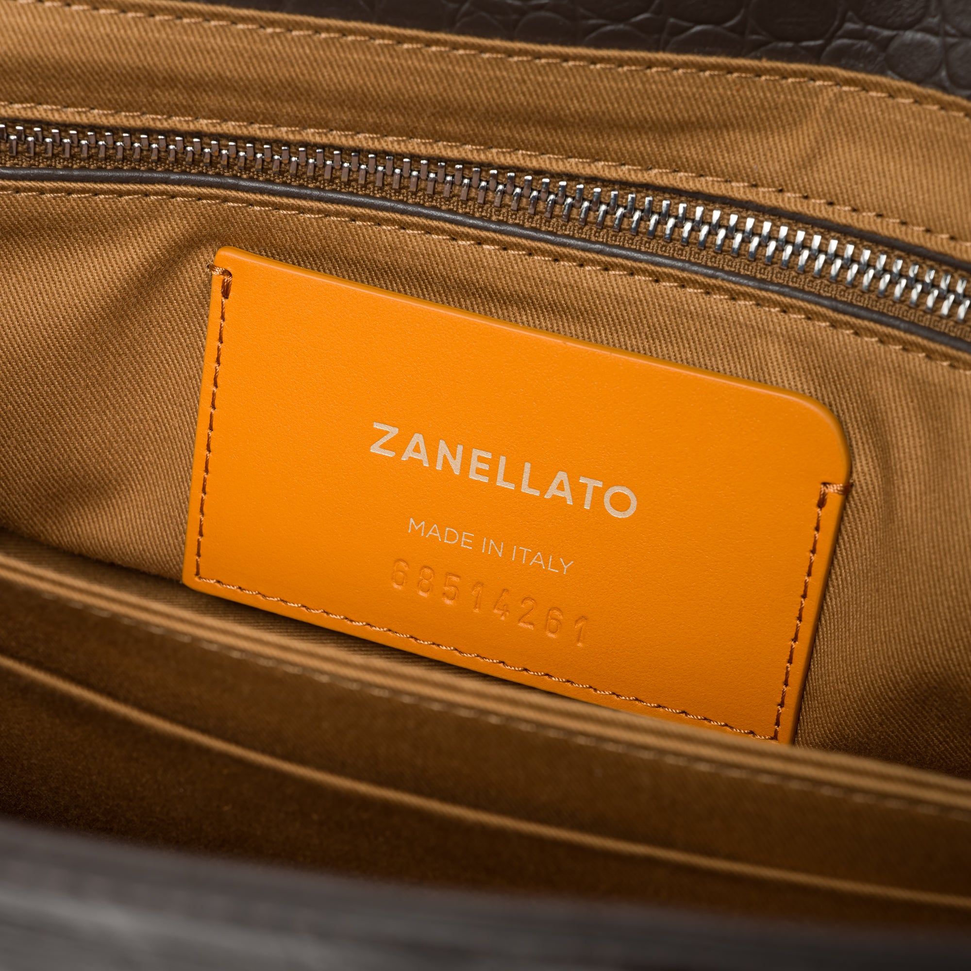 Zanellato Dotta® S borsa Brown Espresso in pelle stampata