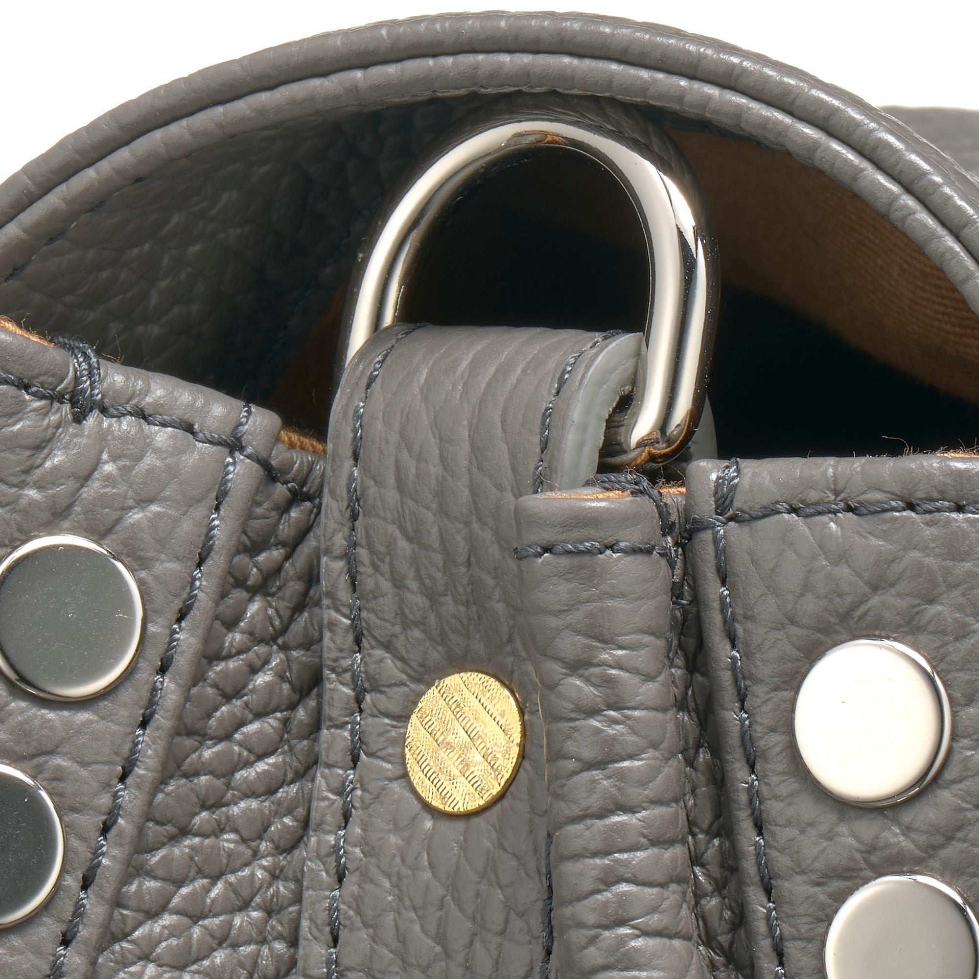 Zanellato Postina® M borsa grigia Montebianco in pelle martellata