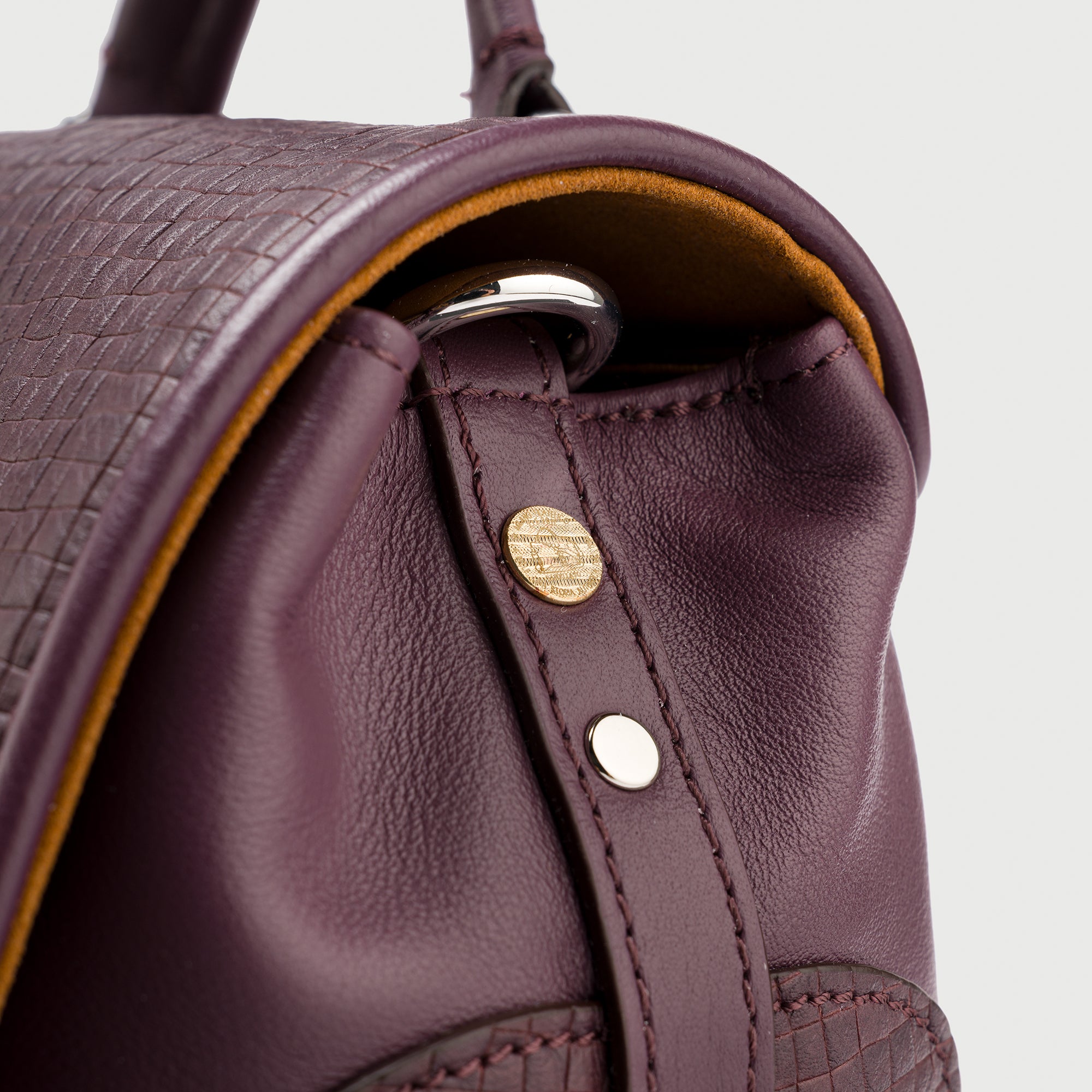 Zanellato Postina® Baby in Red Chianti borsa in pelle stampata