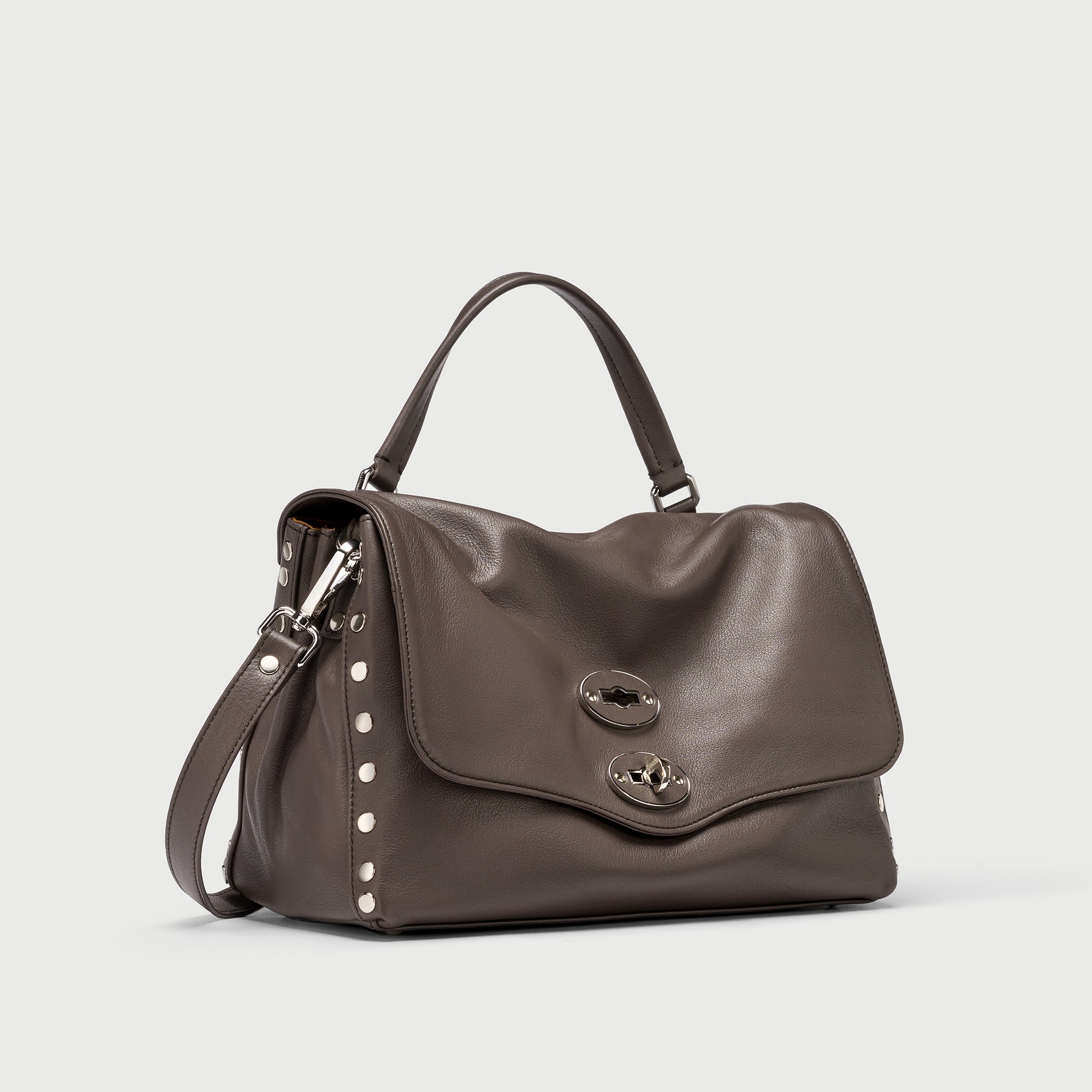 Zanellato Postina® S borsa marrone in pelle liscia