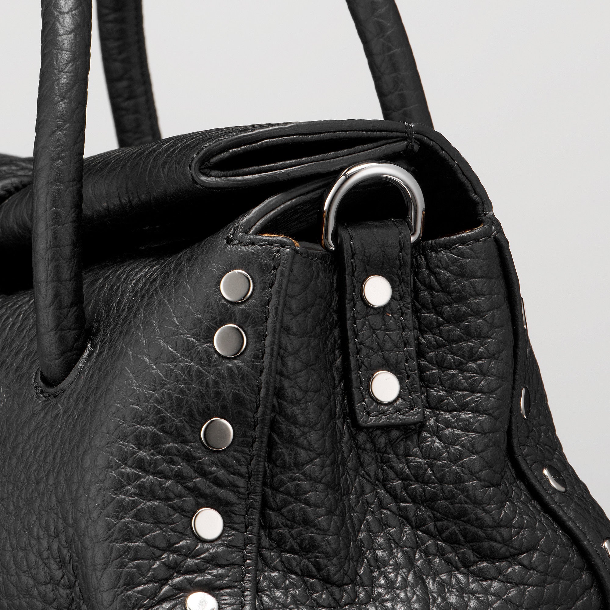 Zanellato Dotta® Baby borsa a mano nera pelle martellata