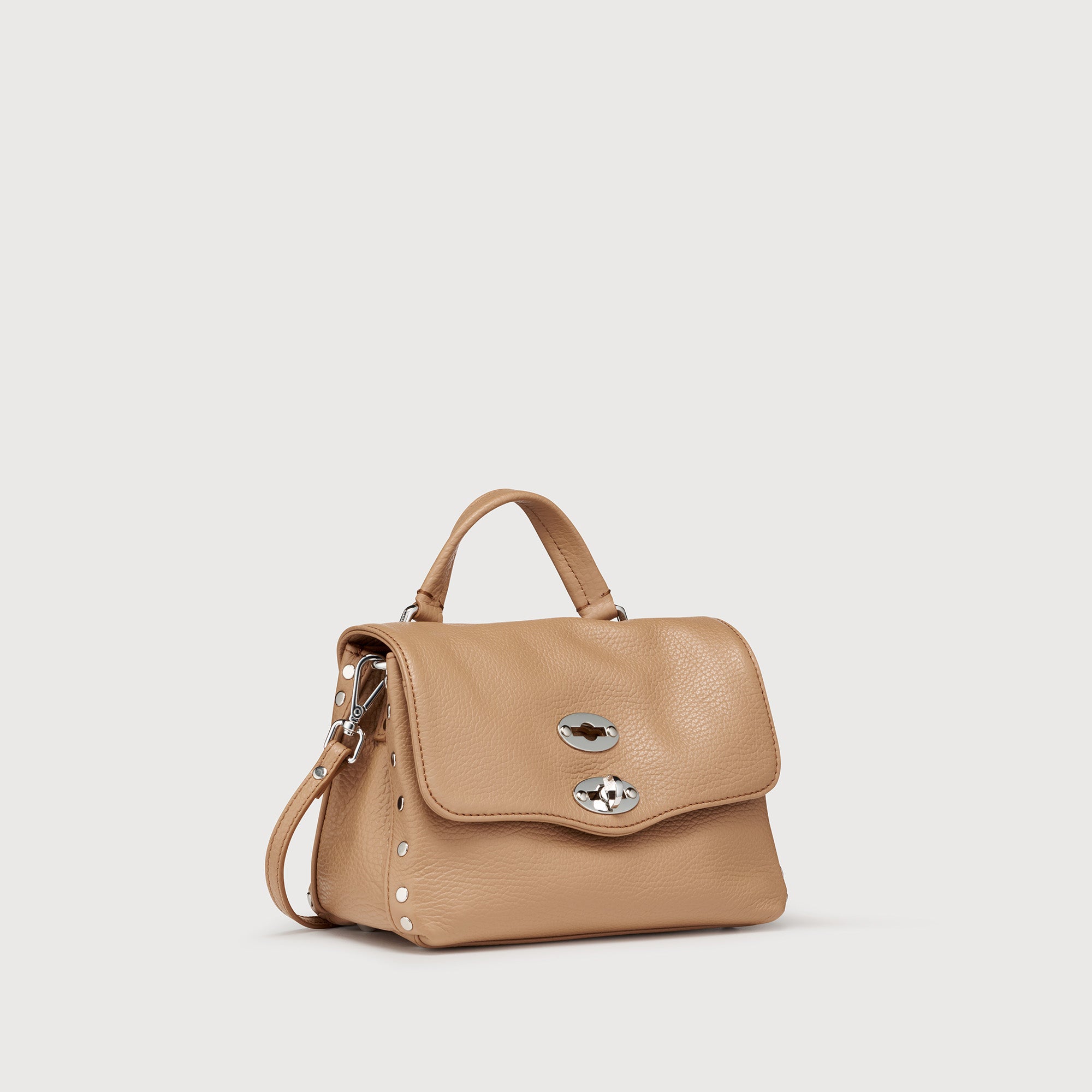 Zanellato Postina® BABY borsa a tracolla marrone Cantucci in pelle martellata