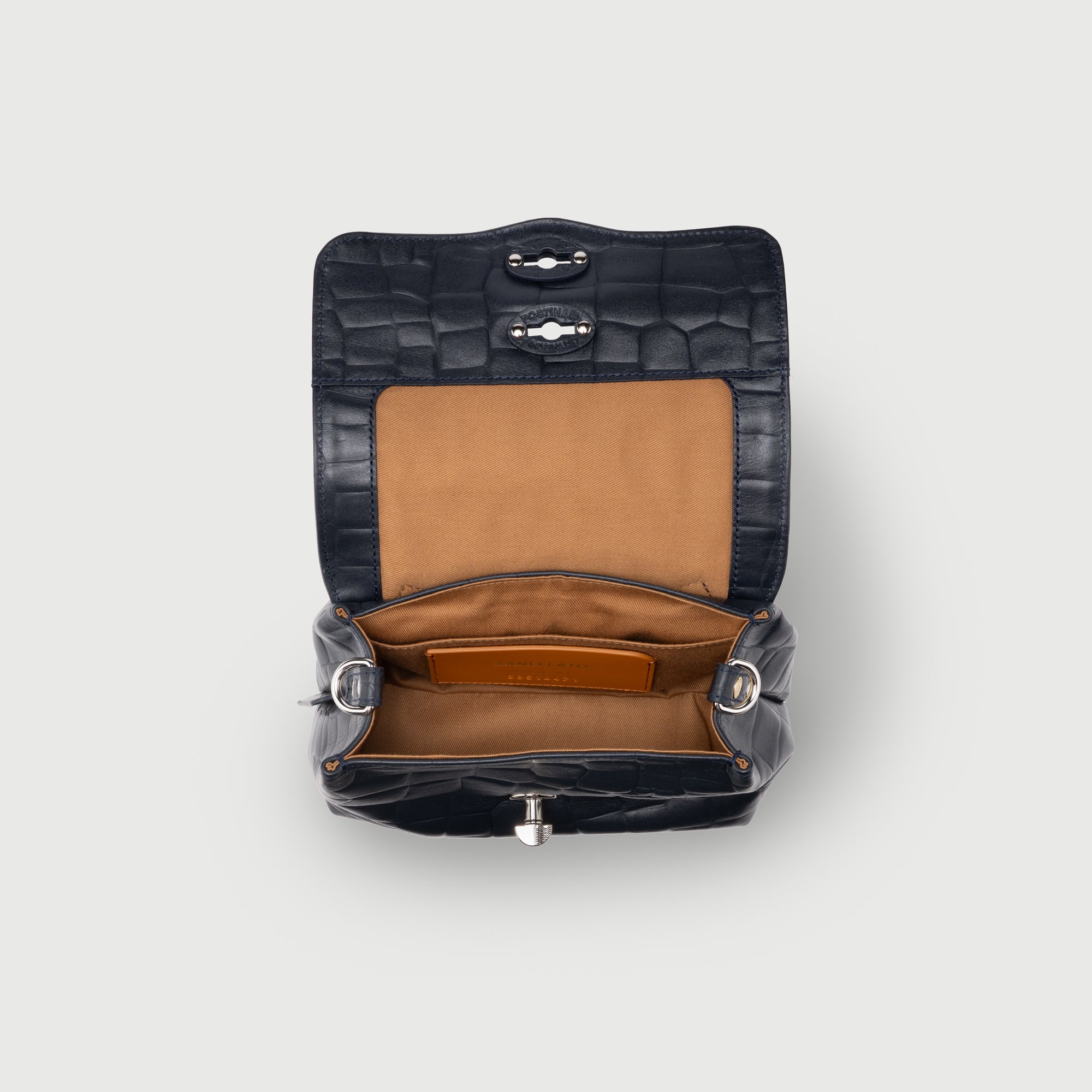 Zanellato Postina® BABY borsa blu pelle stampata