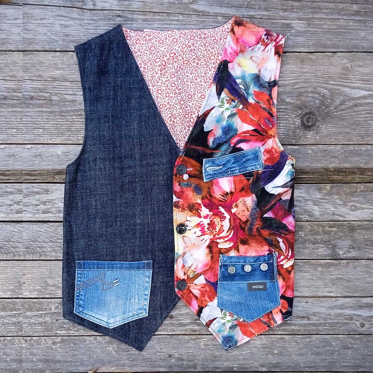 Ricicli Design Abbigliamento Gilet double face n°05 Tg.S