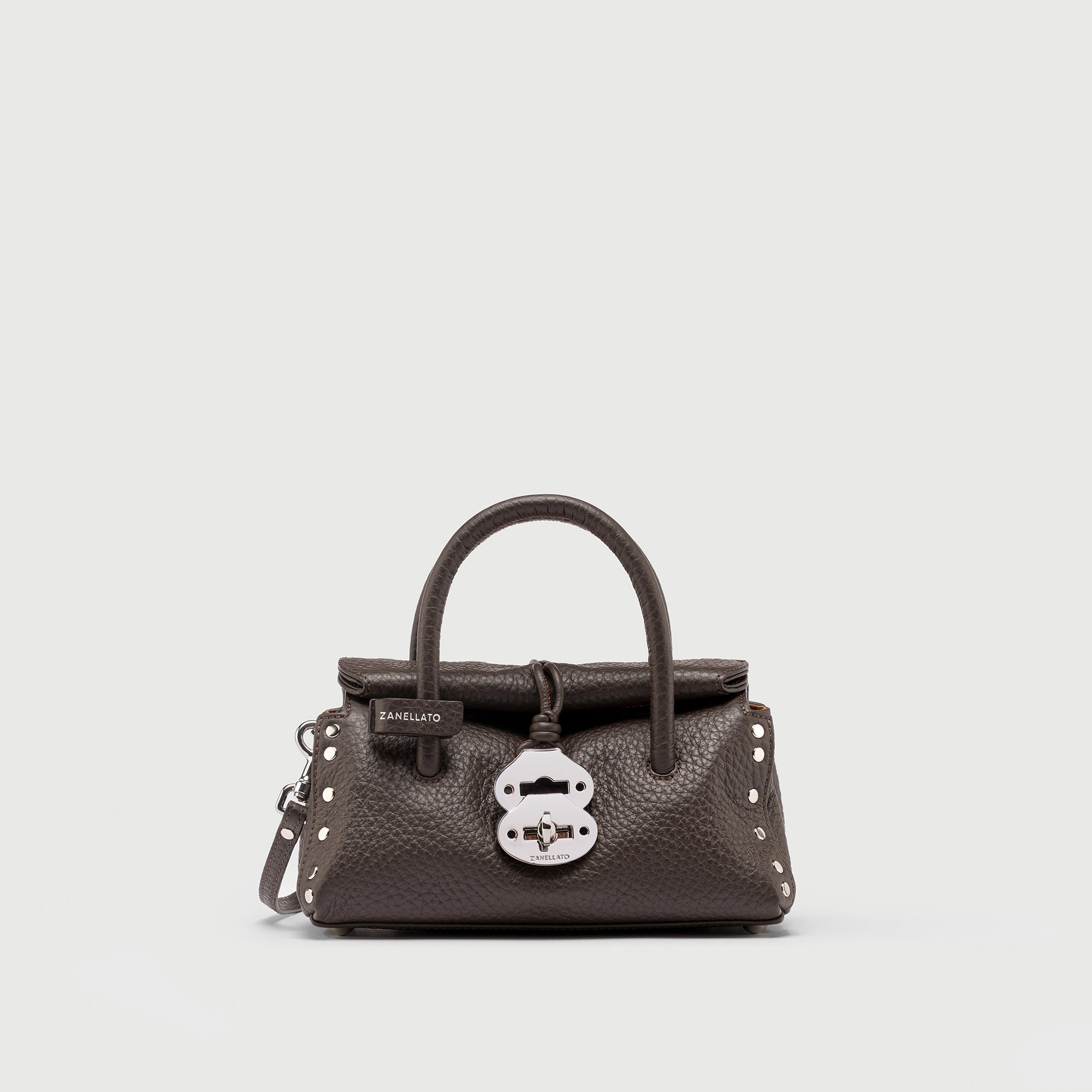 Zanellato Dotta® Baby borsa marrone in pelle martellata