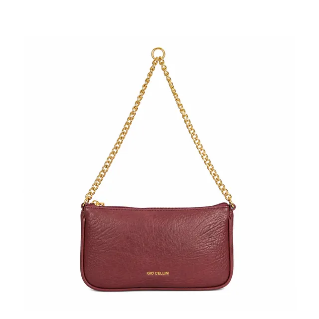Gio Cellini Borse Pochette pochette bordeaux effetto vintage
