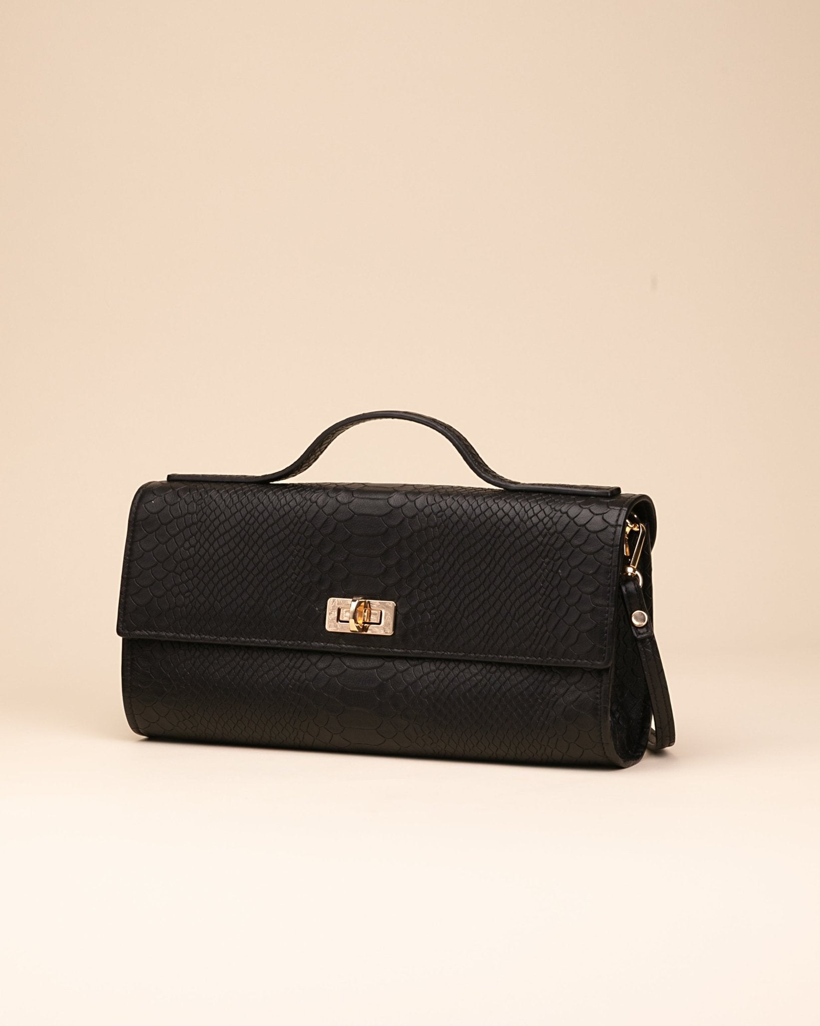 Marks&Angels Monni Nero borsa baguette in pelle anaconda