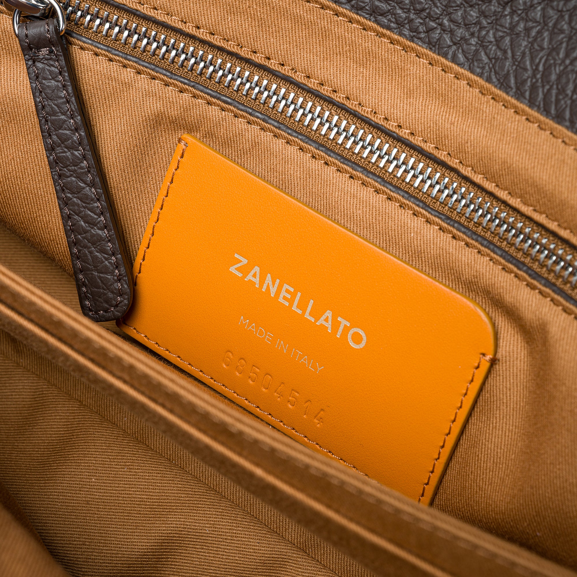 Zanellato Dotta® S borsa marrone pelle martellata