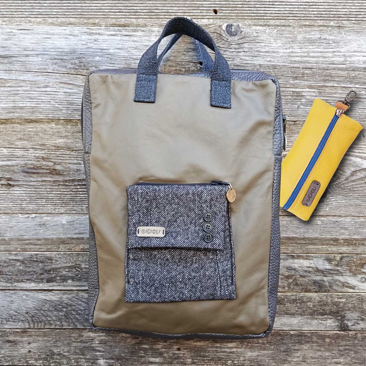 Ricicli Design Borse Zaino Ganzo in VERA PELLE n°06