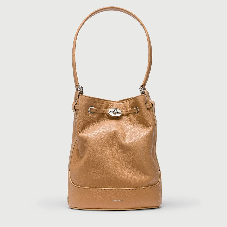 Zanellato Mondà® Small borsa S Brown Cantucci in pelle martellata