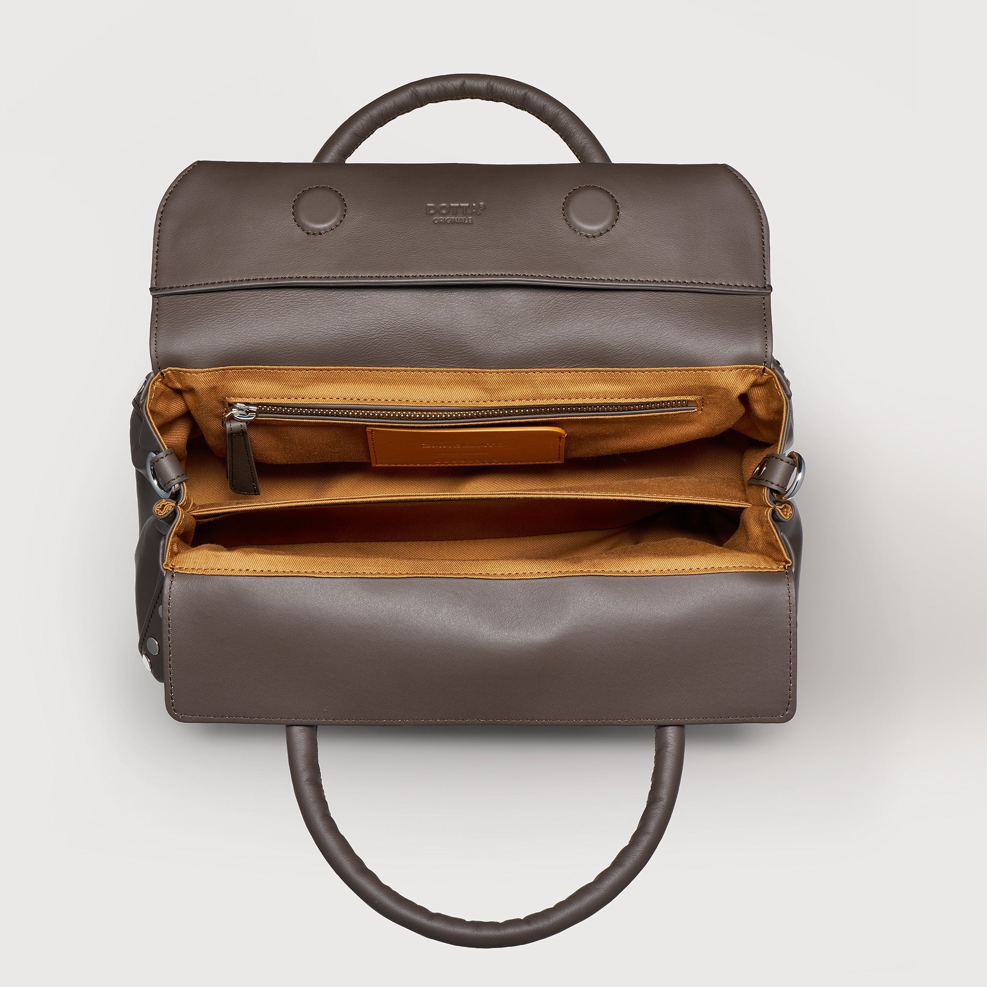 Zanellato Dotta® S in Brown Gianduiotto borsa in pelle liscia