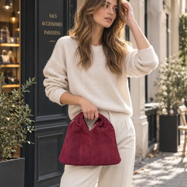 Crazy Lou Sac en cuir Sac en daim avec bandoulière 7367 borsa in camoscio