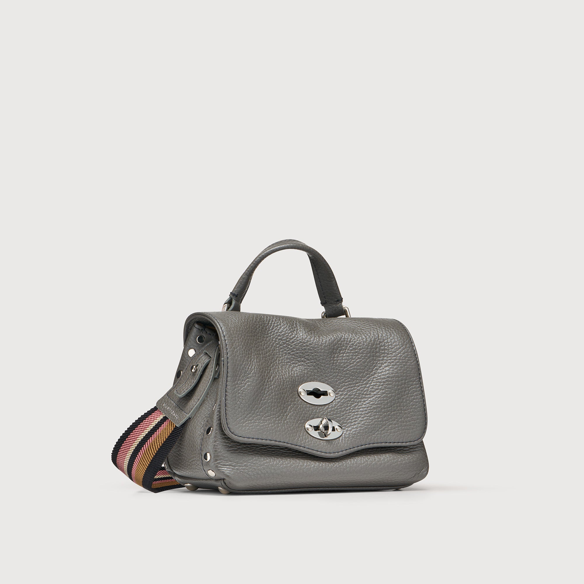 Zanellato Postina® Baby borsa grigia Montebianco in pelle martellata